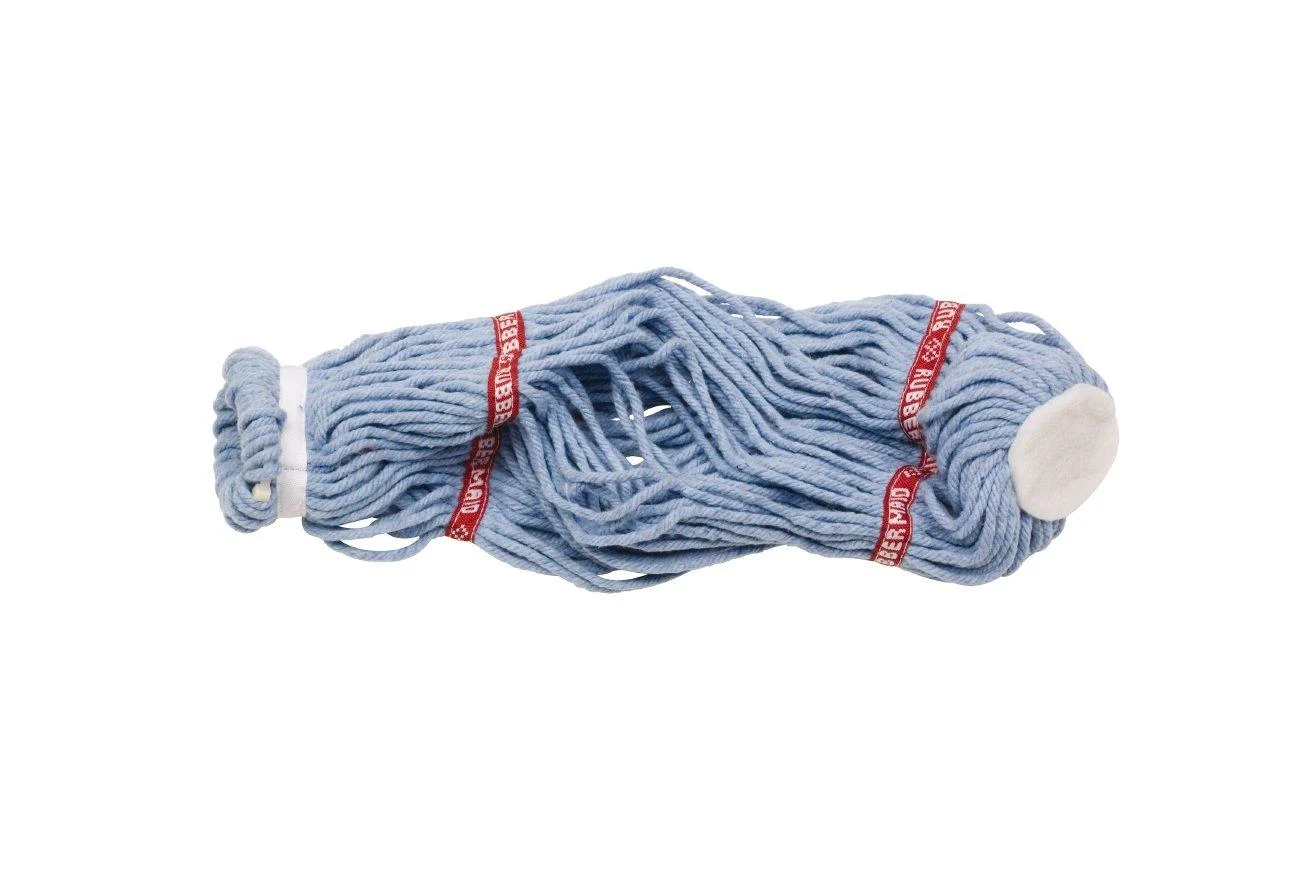 Rubbermaid FG6B1204 Loop-End Cotton String Mop Head Refill, Heavy Duty String Mop Refills, Mop Head Replacement for Home, Industrial and Commercial Use , Blue Microban Twist Mop Refill