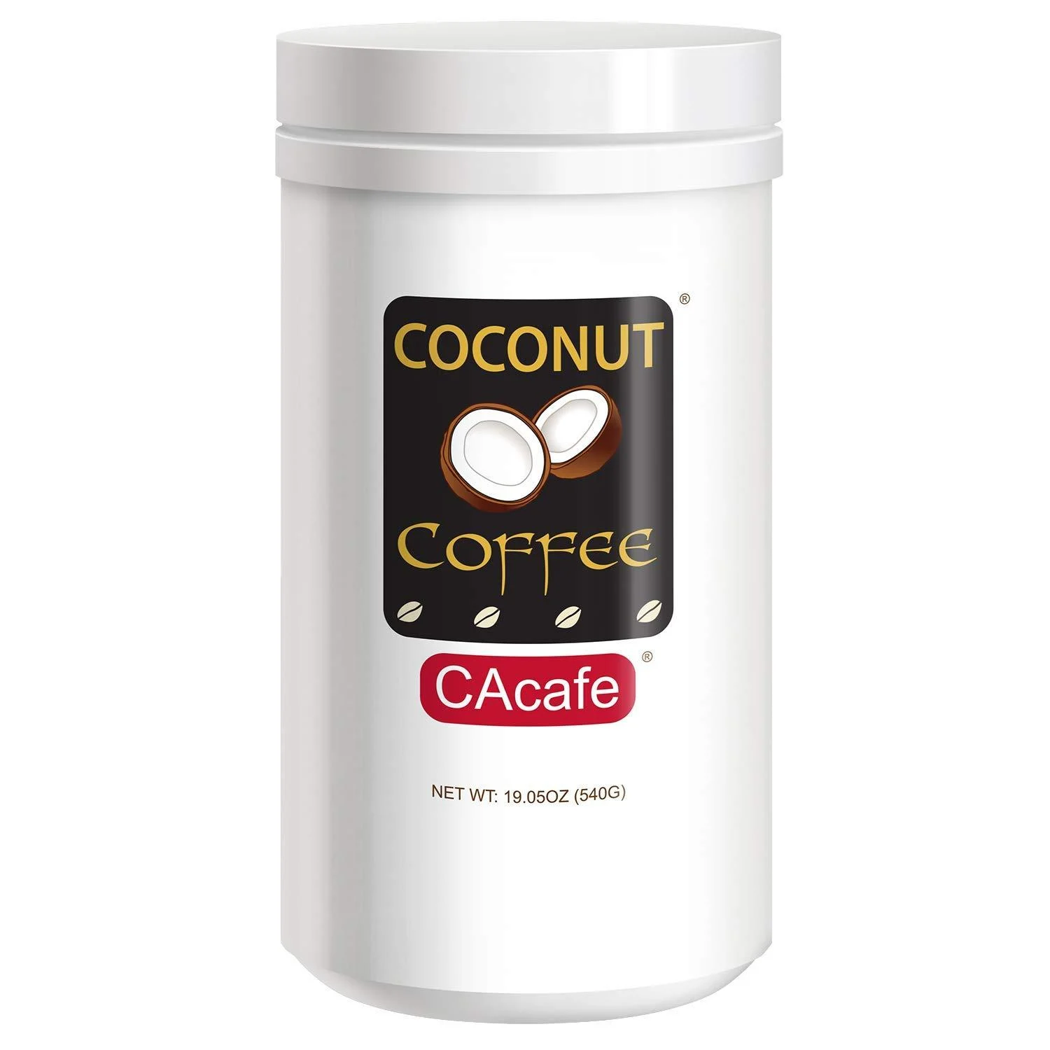 CAcafe Coconut Coffee, Coconut Infused Colombian Coffee, Creamy Drink Mix, Make Iced or Hot, Packed with Antioxidants, Natural Energy, and Stress Relief 19.05oz 19.05 Ounce (Pack of 1)