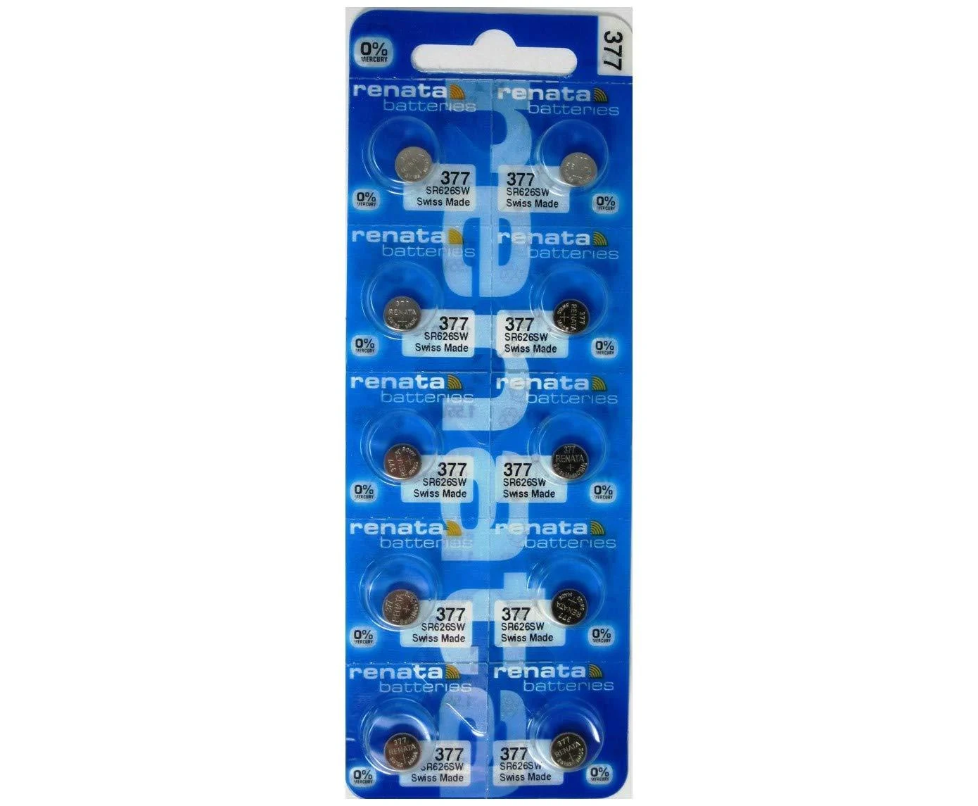 Renata 377 SR626SW Batteries - 1.55V Silver Oxide 377 Watch Battery (10 Count) 10 Count (Pack of 1)