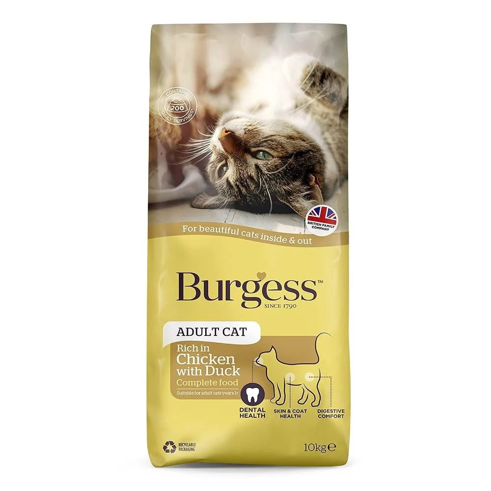 SUPACAT ADULT CHICKEN & DUCK 10KG Chicken and Duck 10 kg (Pack of 1) - Burgess