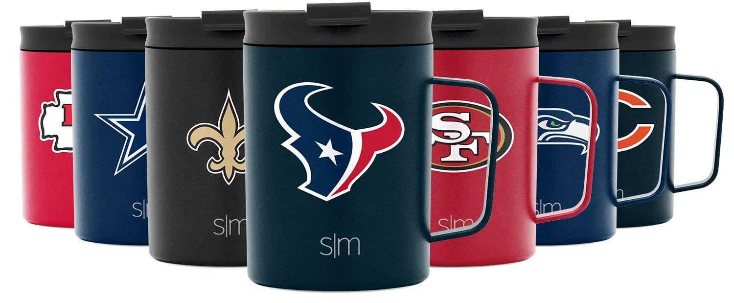 Simple Modern Officially Licensed Coffee Mug with Lid Houston Texans