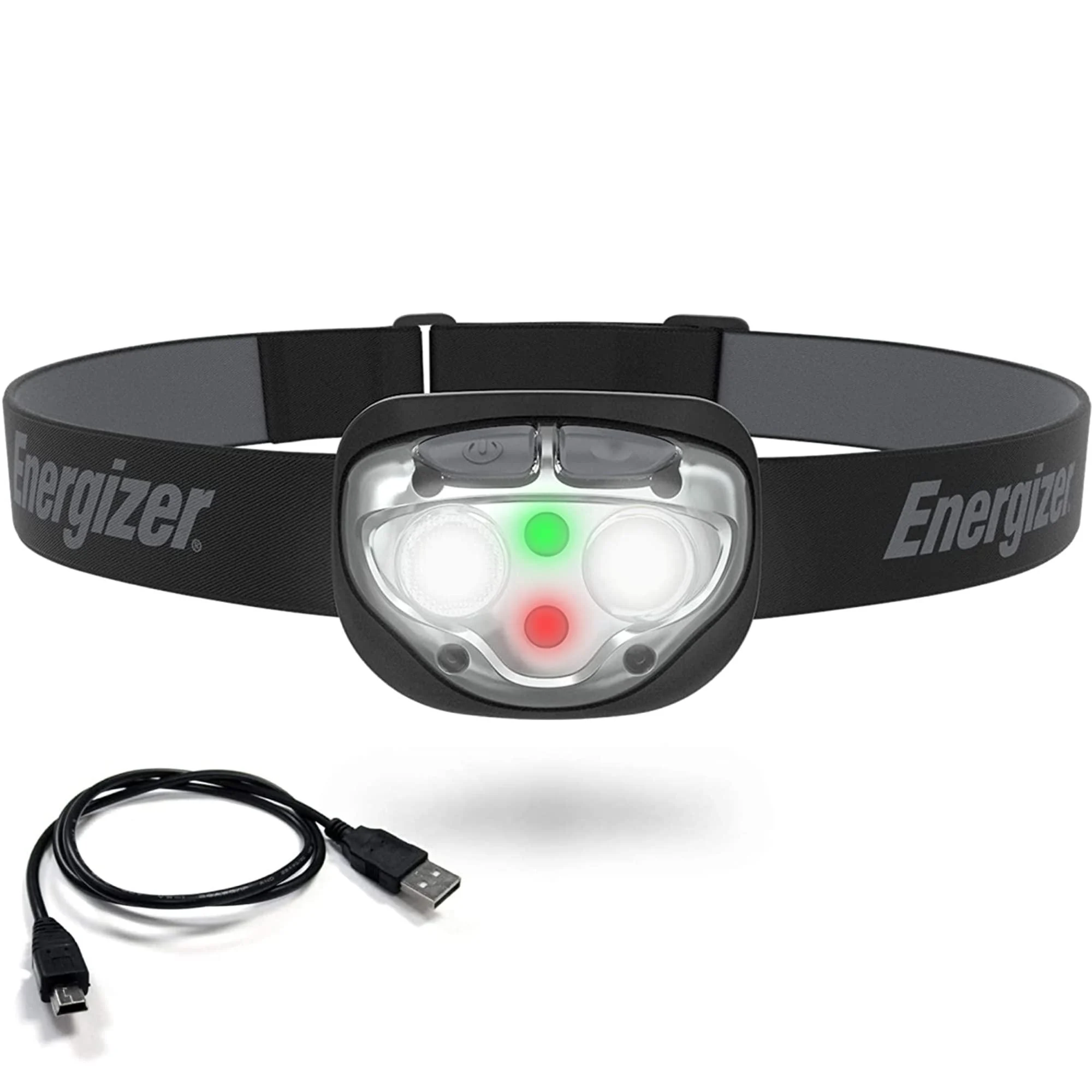 Energizer Rechargeable LED Headlamp IPX4 Water Resistant High-Powered Bright LED Multiple Light Modes Best Headlight for Camping Running Outdoors Emergency Light USB Included Black (1-Pack)