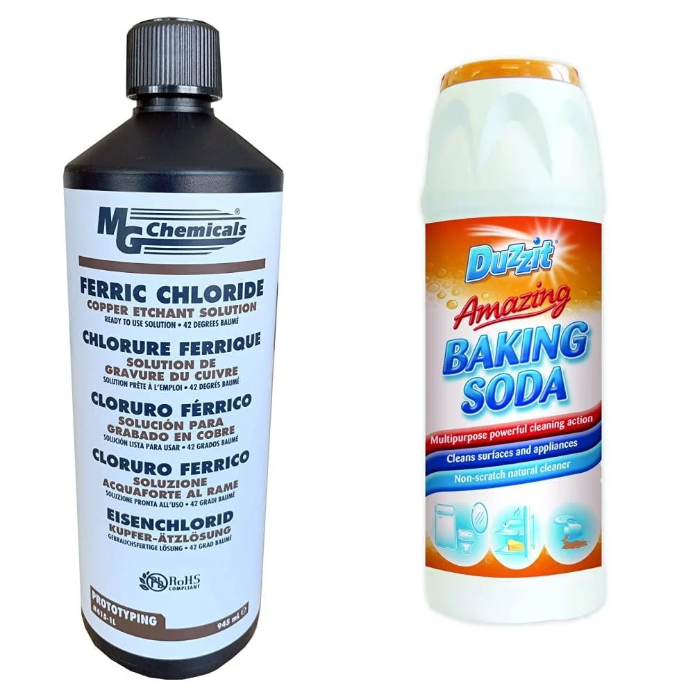 MG Chemicals 415-1L Ferric Chloride 945mL Liquid Bottle & Duzzit Amazing Baking Soda Multi Purpose Household Cleaner 500 g 1 Litre + Multi Purpose hold Cleaner 500g