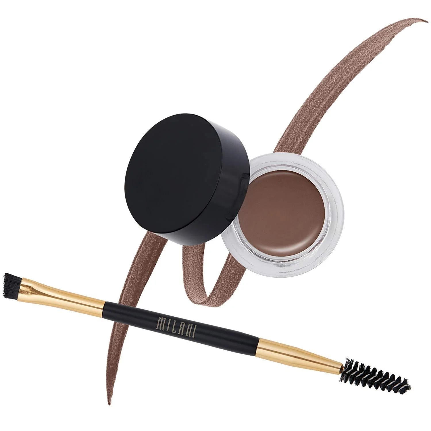 Milani Stay Put Brow Color - Dark Brown (0.09 Ounce) Vegan, Cruelty-Free Eyebrow Color that Fills and Shapes Brows Dark Brown 2 Piece Set