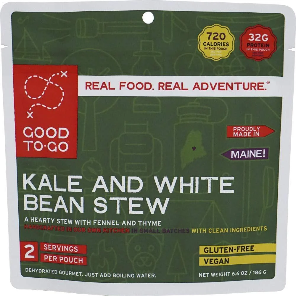 GOOD TO-GO Kale and White Bean Stew | Dehydrated Backpacking and Camping Food | Lightweight | Easy to Prepare Double Serving