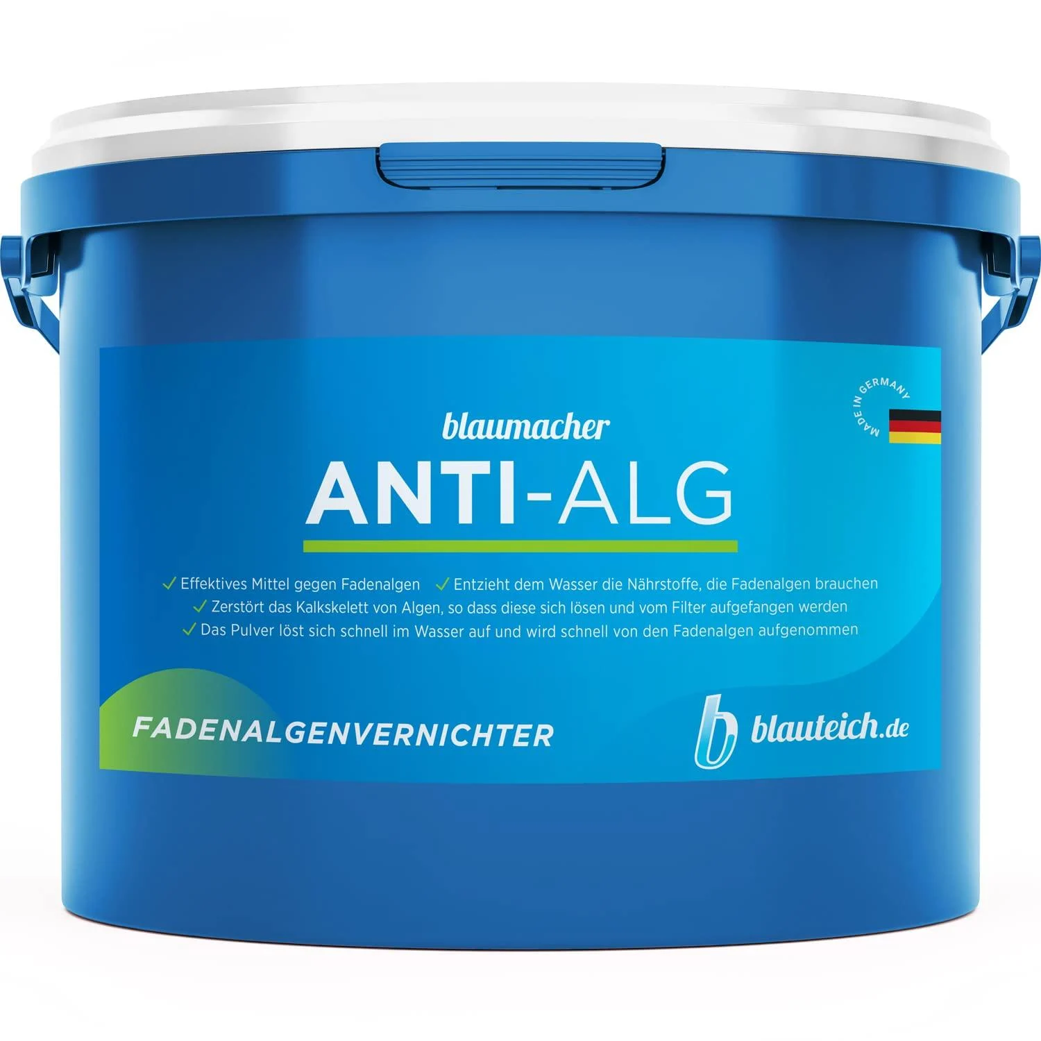 Blauteich Blaumacher Anti -Alg thread algae destroyer - algae remover for garden pond - algae shredders and effective pond care against thread algae in the pond (2 kg)
