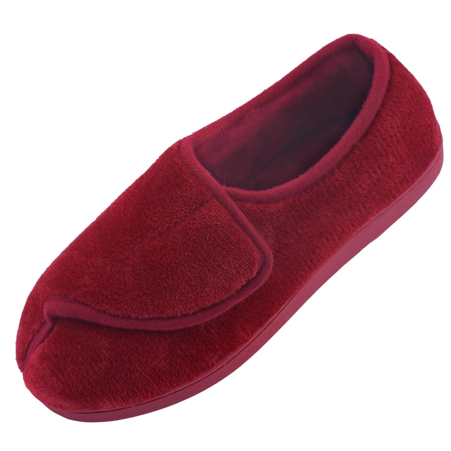 Git-up Women Soft wide Slippers Memory Foam Closed Toed Diabetic Arthritis Edema House Slippers 8 Red