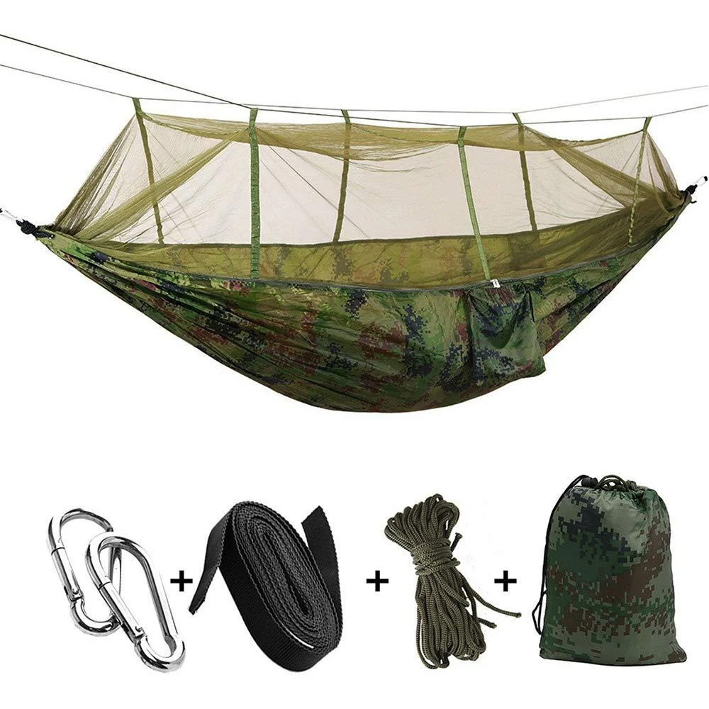 KEPEAK Camping Hammock with Net Netting Single & Double Tree Hammock Net Lightweight Nylon Portable Hammock for Backpacking Camping Travel Beach Yard Multi Color 2 person