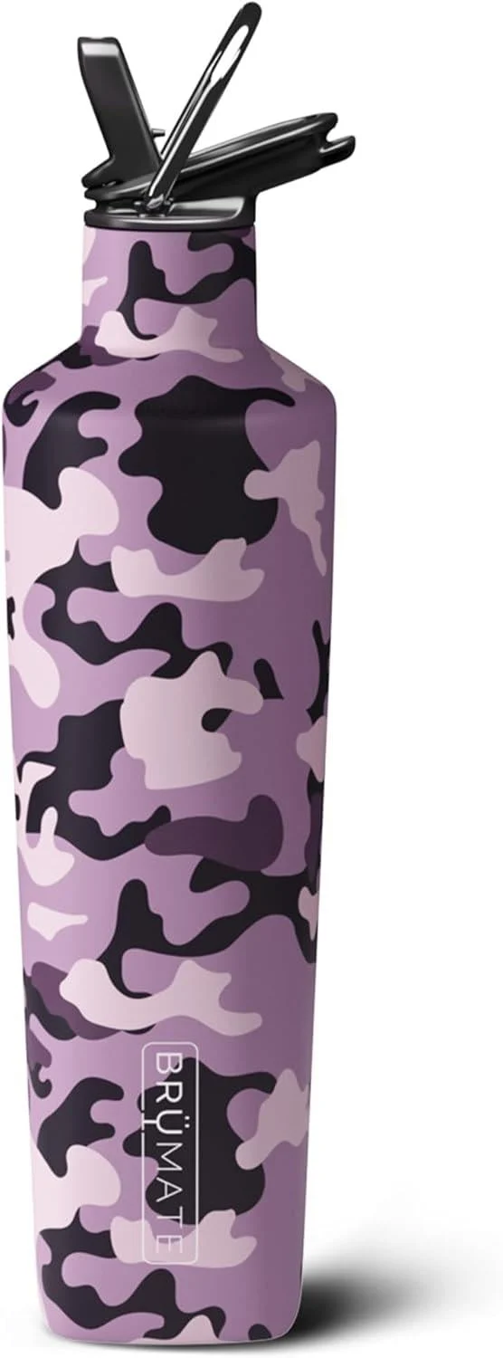 BrüMate ReHydration Leakproof Insulated Water Bottle with Straw Stainless Steel Water Canteen - 25 Oz