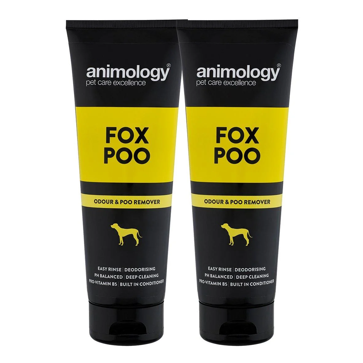Animology Fox Poo Deodorising Dog Shampoo Twin Pack 250ml 250 ml (Pack of 2)