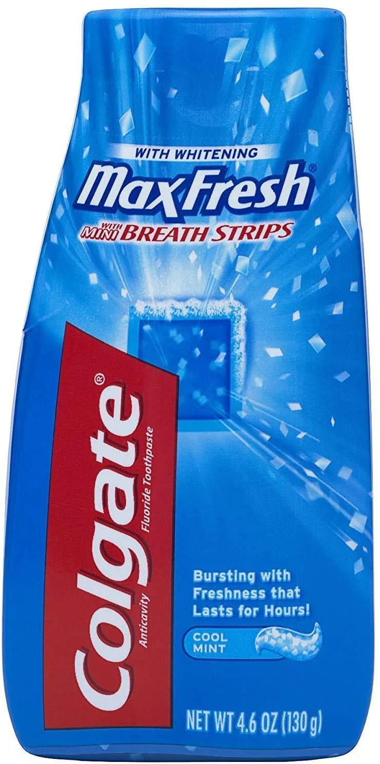 Colgate Max Fresh Liquid Toothpaste with Mini Breath Strips, Cool Mint, 4.6 oz 4.6 Ounce (Pack of 1)