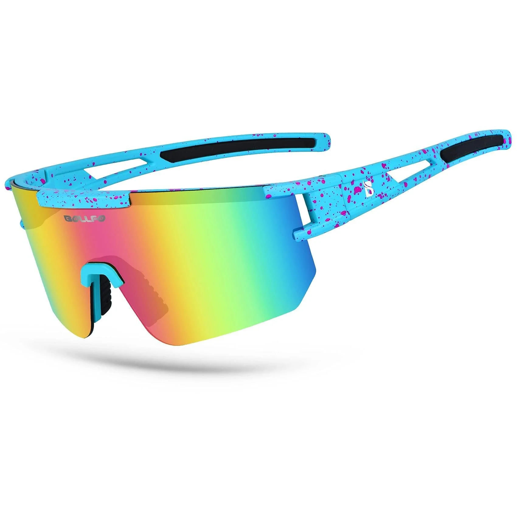 BOLLFO Cycling Sunglasses, UV 400 Eye Protection Polarized Eyewear for Men Women Colorful Lens