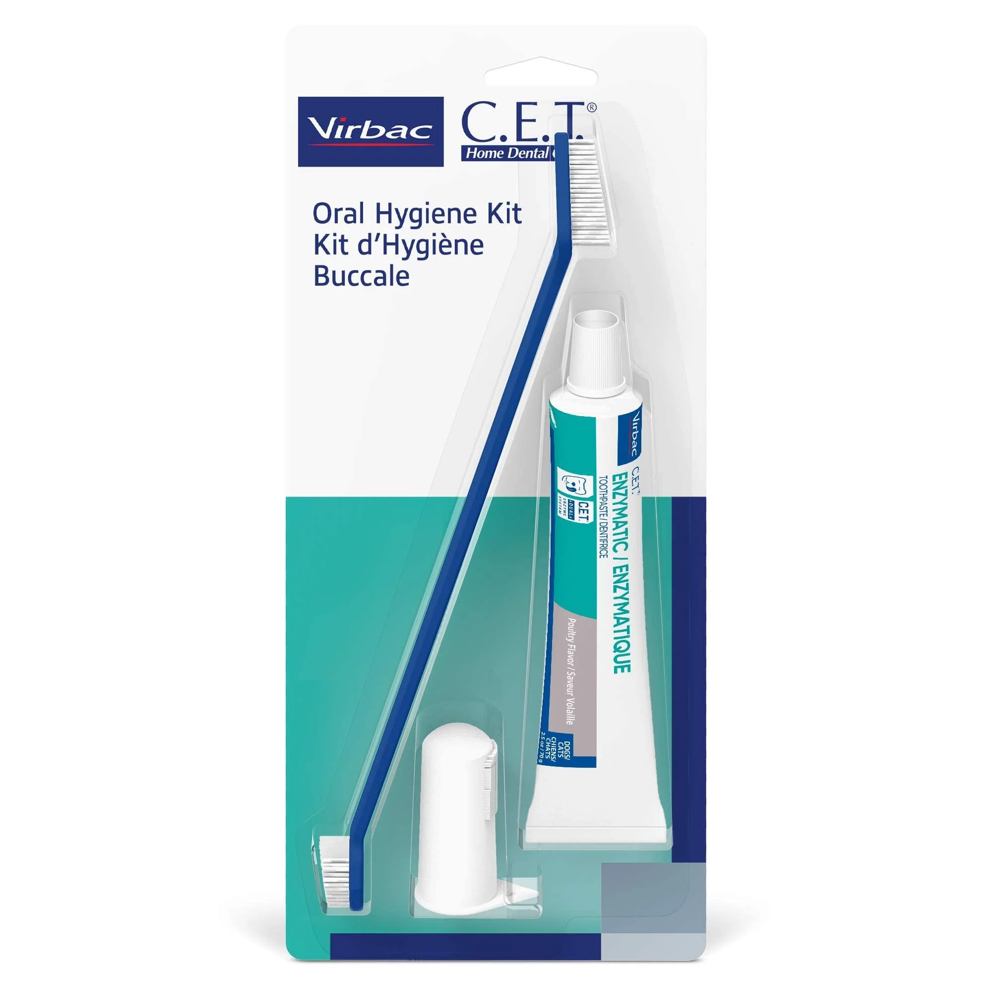 Virbac C.E.T. Oral Hygiene Kit, 2 Piece Set, toothbrush and toothpaste Original Version
