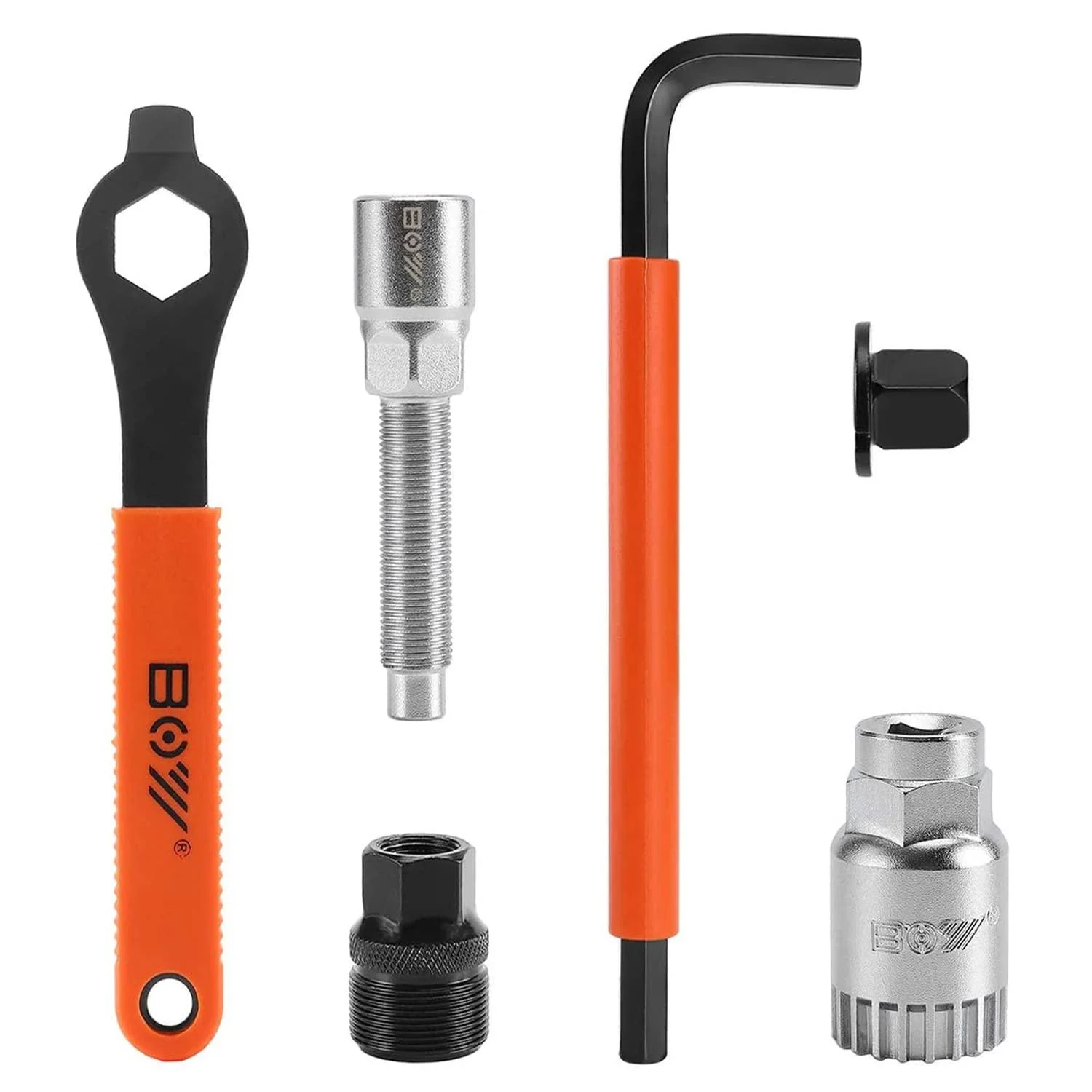 Bike Crank Puller + Bottom Bracket Remover + Bike Crank Extractor + 16mm Spanner and Auxiliary Wrench, Bicycle Repair Tool Kit for 7, 8, 9, 10 and 12 Speed MTB, Mountain Bike, Road Bike - MatyKit