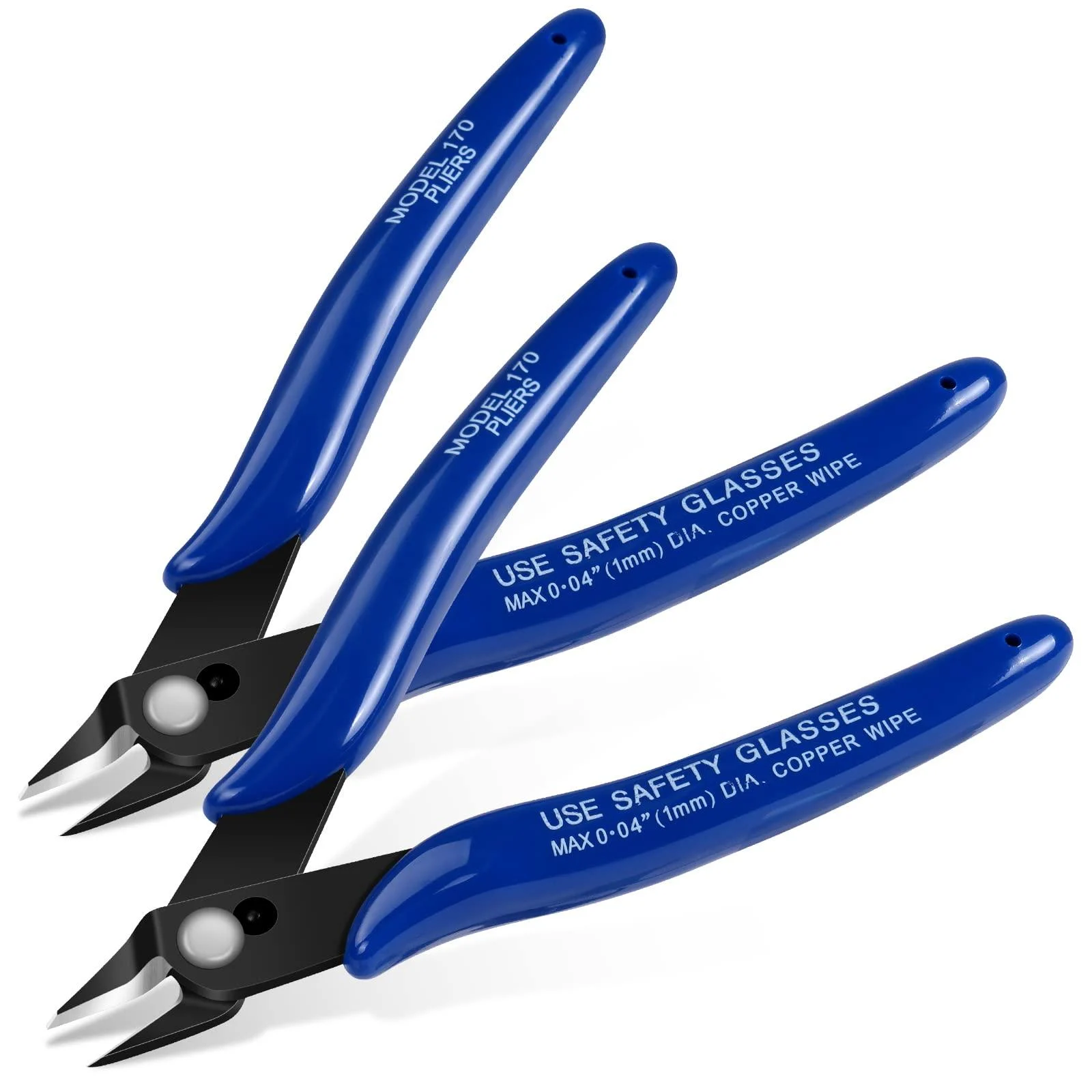 Ainiv 2 PCS Wire Cutters Spring-Loaded Side Cutters Flush Cutters Diagonal Cutters Precision Side Cutters Diagonal Cutting Pliers in CRV Steel Heavy Duty Cutting Pliers for Electrical Homes #2 2PCS