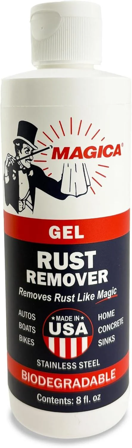 Magica Rust Remover (8 Fl Oz Gel) Removes Rust Like Magic on Virtually Any Surface Gel 8 Fl Oz - Magica Inc.