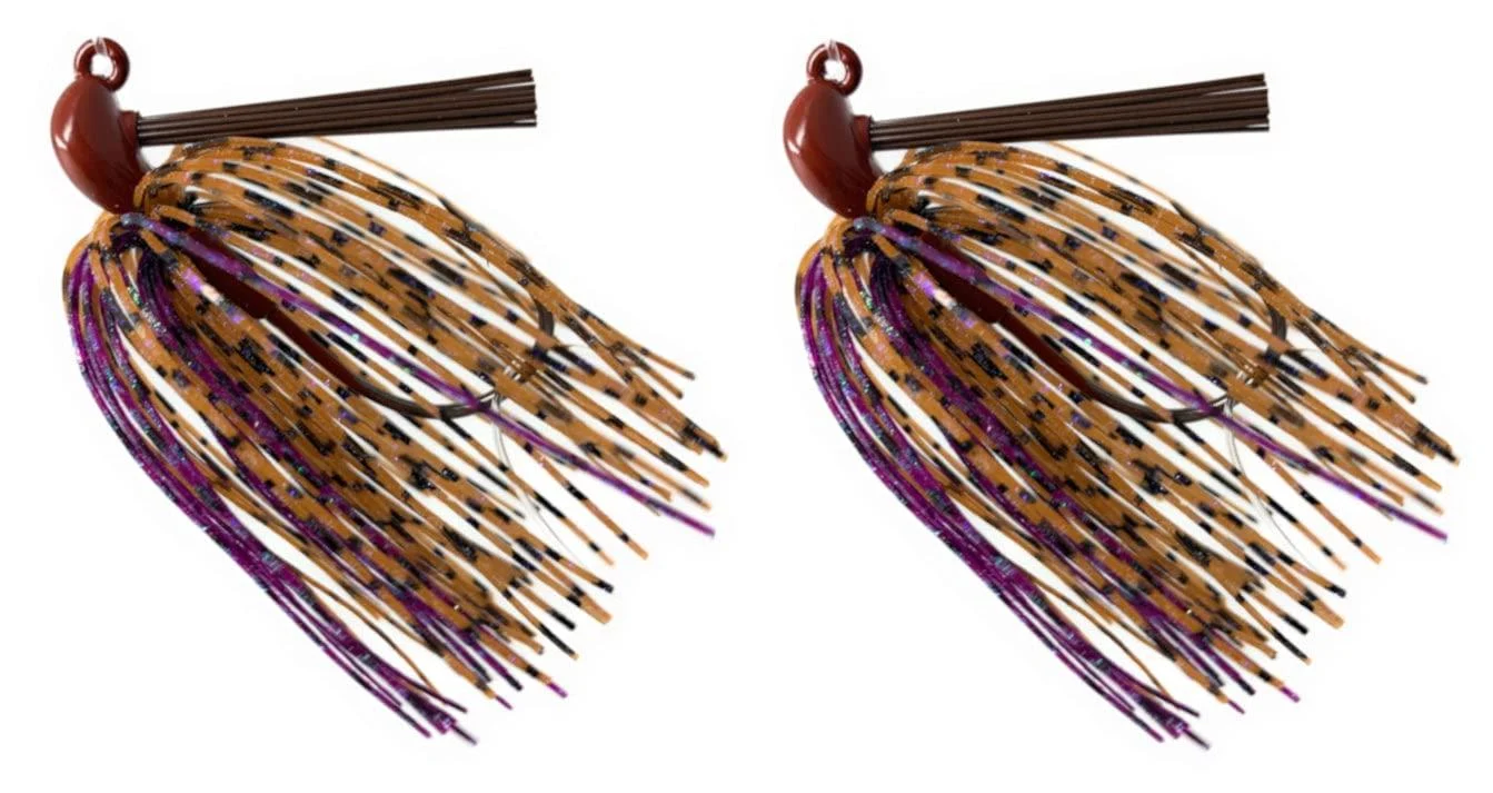 Reaction Tackle Tungsten Flipping Jig for Bass Fishing Weedless Design with 97% Pure Tungsten Jig Head and Silicone Skirt - Also for Pike, Walleye and Muskie and More (2-Pack) 3/8 oz (2-pack) PB&J