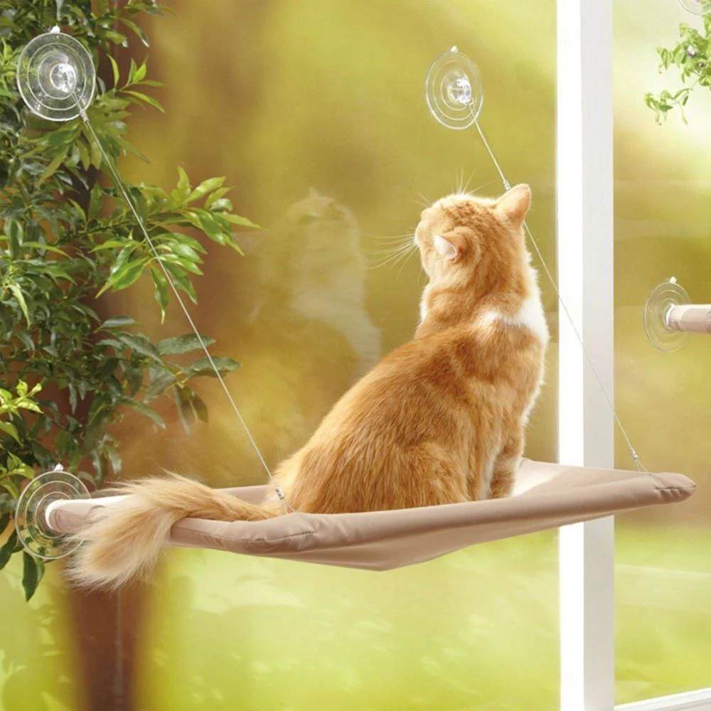 Cat Window Perch, Cat Hammock Window Seat,Sunny Seat Window Mounted Cat Bed cat Hammock Pet Save Space(Size:55x35cm) - KisSealed