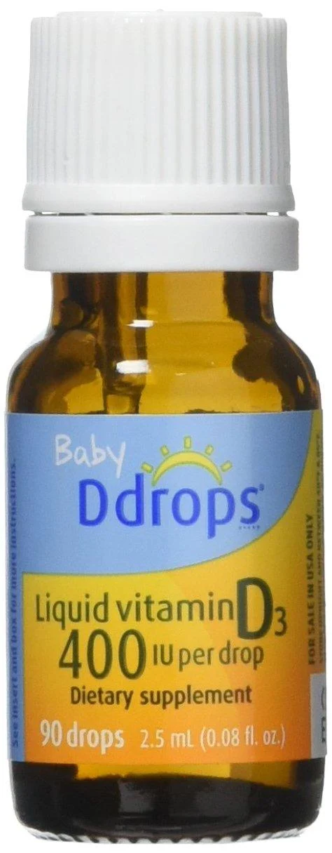 Ddrops Baby Liquid Vitamin D3 400 IU 0.08 fl oz (2.5 ml) 90 Drops
