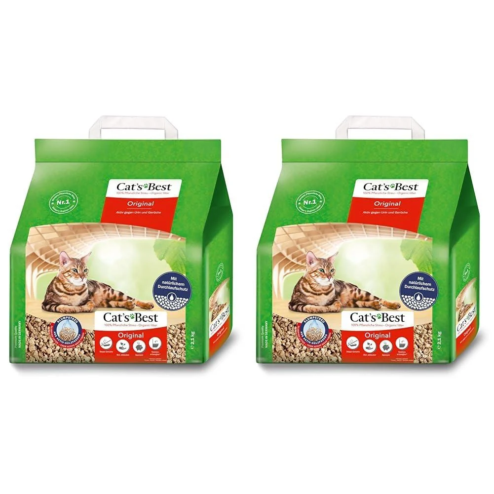 Cat's best original cat litter 100% vegetable cats clump lump with maximum suction power - of course fights active 2.1 kg / 5 l (pack with 2) 5 l / 2.1 kg (pack with 2)