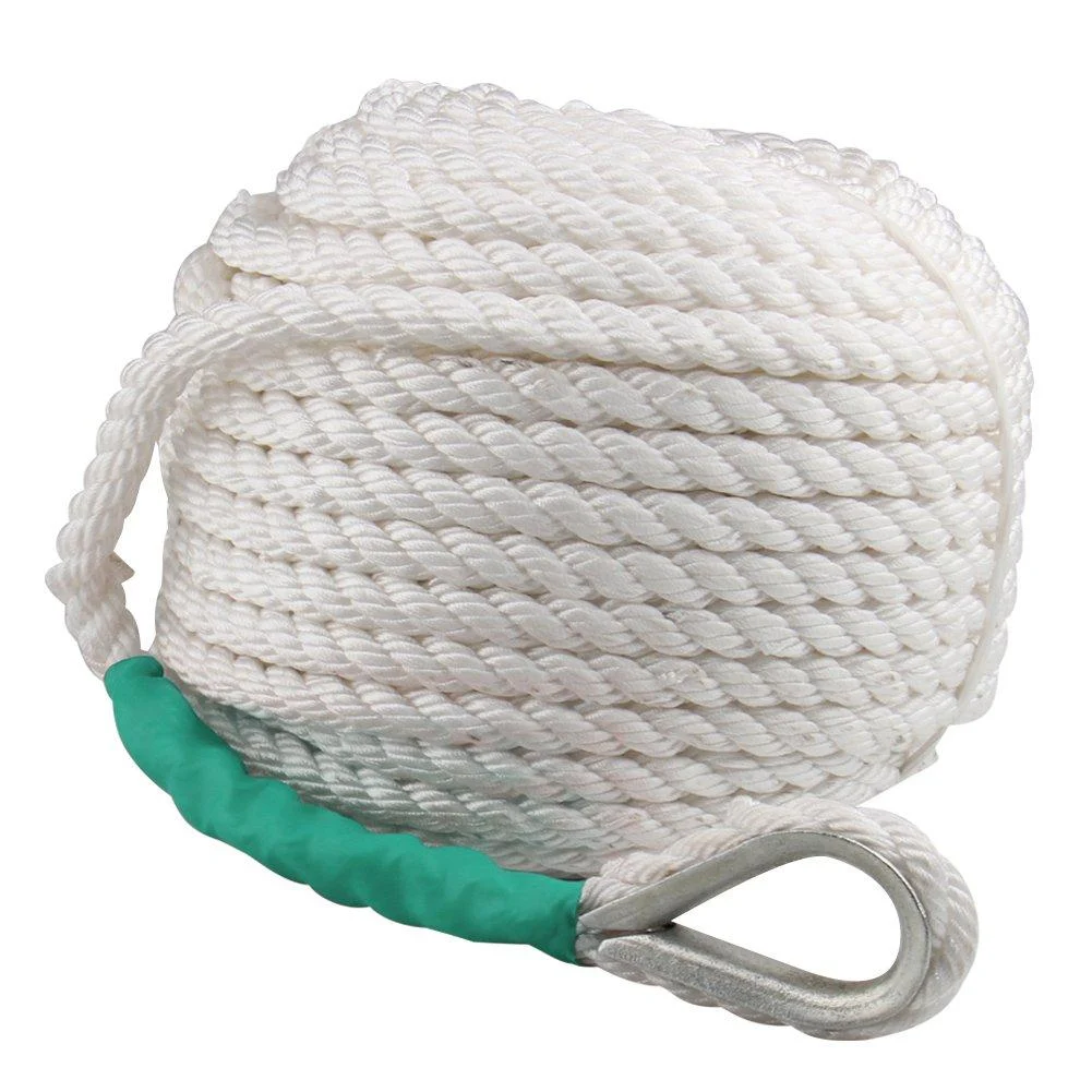 Boat Anchor Rope 200 ft x 1/2 inch Polypropylene Rope 3 Strand Twisted Anchor Line for Sailboat Sled Line Mooring with Thimble 5850LB Breaking Strain 1/2 inch 200 ft - B4B BANG 4 BUCK