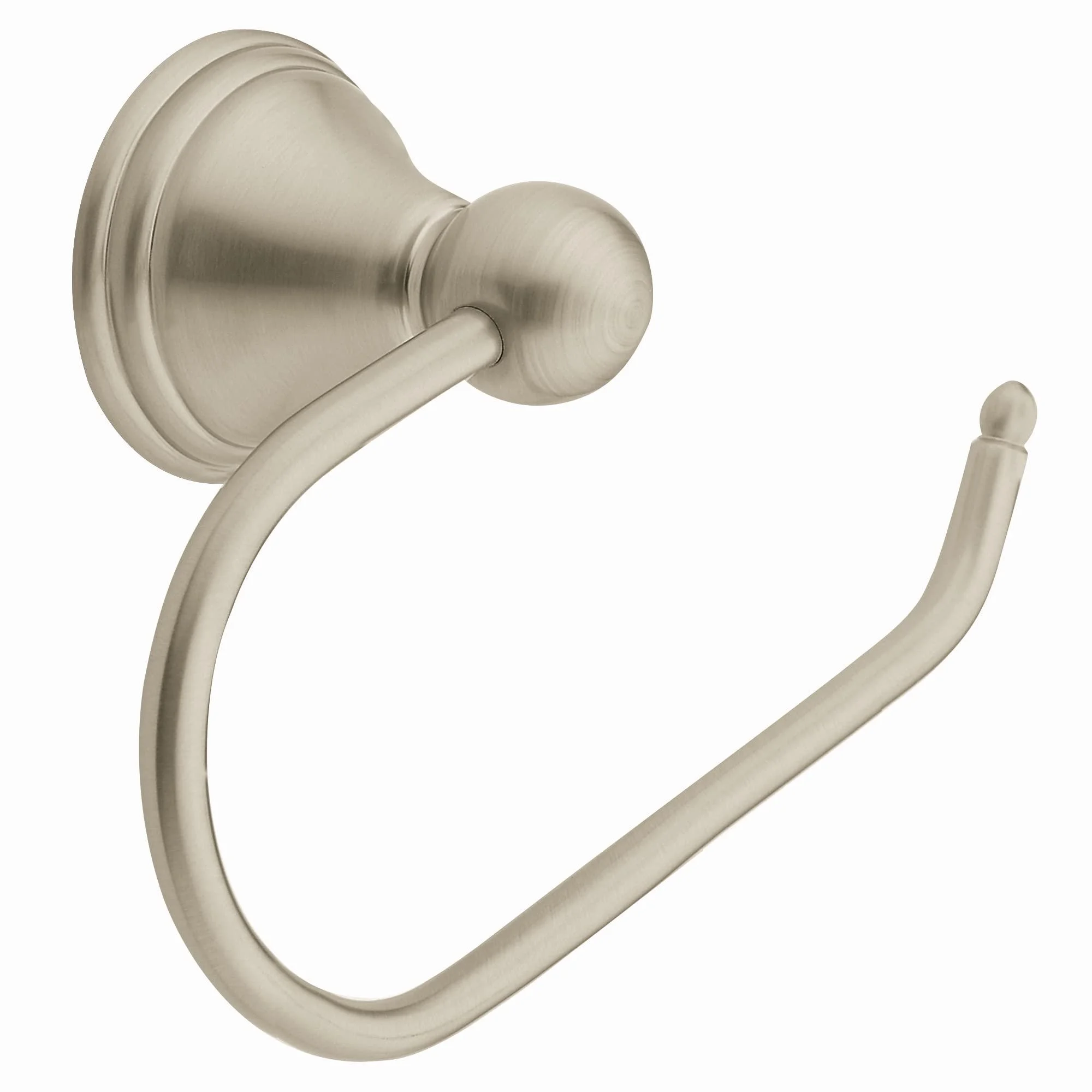 Moen DN8408BN Preston Collection Single Post Toilet Paper Holder, Spot Resist Brushed Nickel,2-3/8" W 6-1/2" D