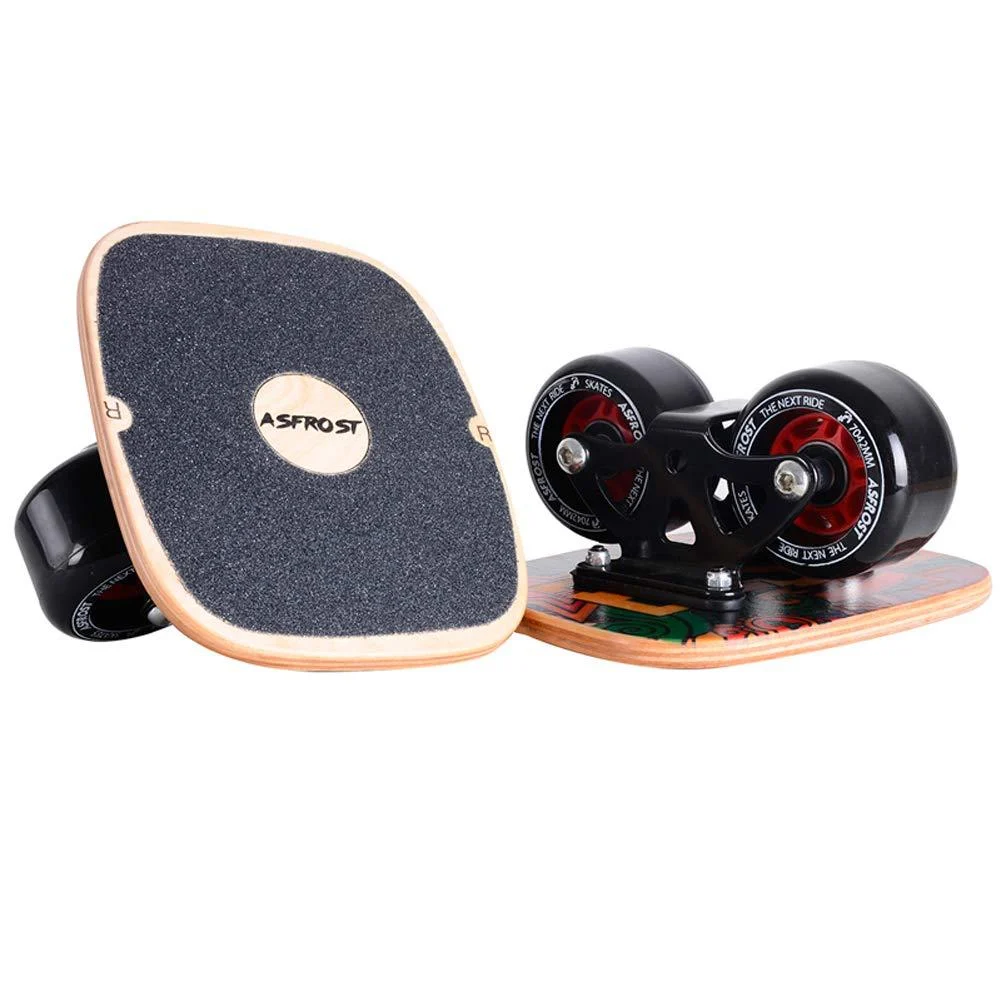 AsFrost Portable Roller Road Drift Skates Plate with Cool Maple Deck Anti-Slip Board Split Skateboard with PU Wheels High-end Bearings Graffiti
