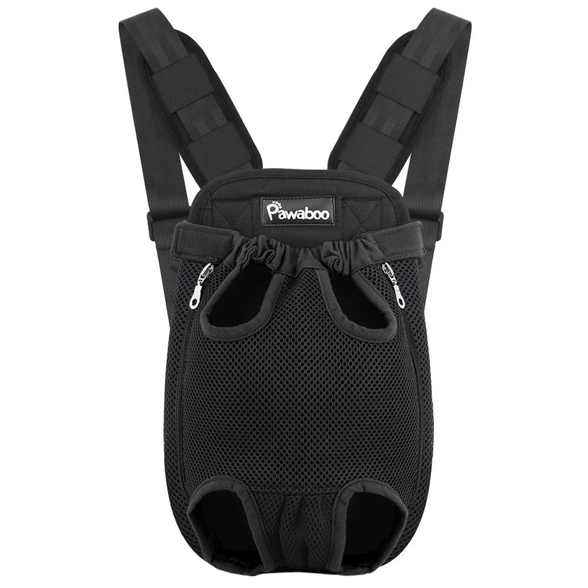 Pawaboo Pet Carrier Backpack Adjustable Pet Front Cat Dog Carrier Backpack Travel Bag Legs Out Easy-Fit for Traveling Hiking Camping for Small Medium Dogs Cats Puppies Medium BLACK A-Black Medium (Pack of 1)