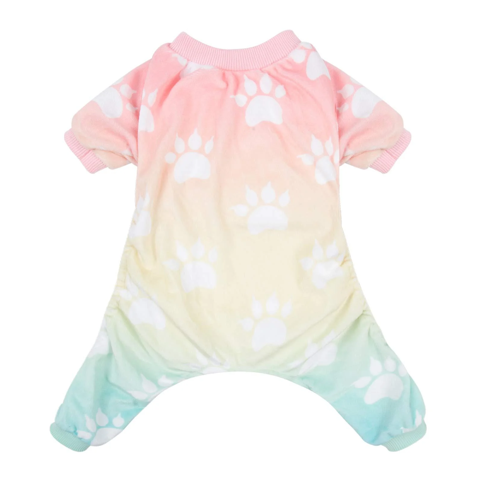 CuteBone Soft Dog Pajamas Gradient Footprint Doggy Shirts for Small Puppies P09S Small Gradient footie