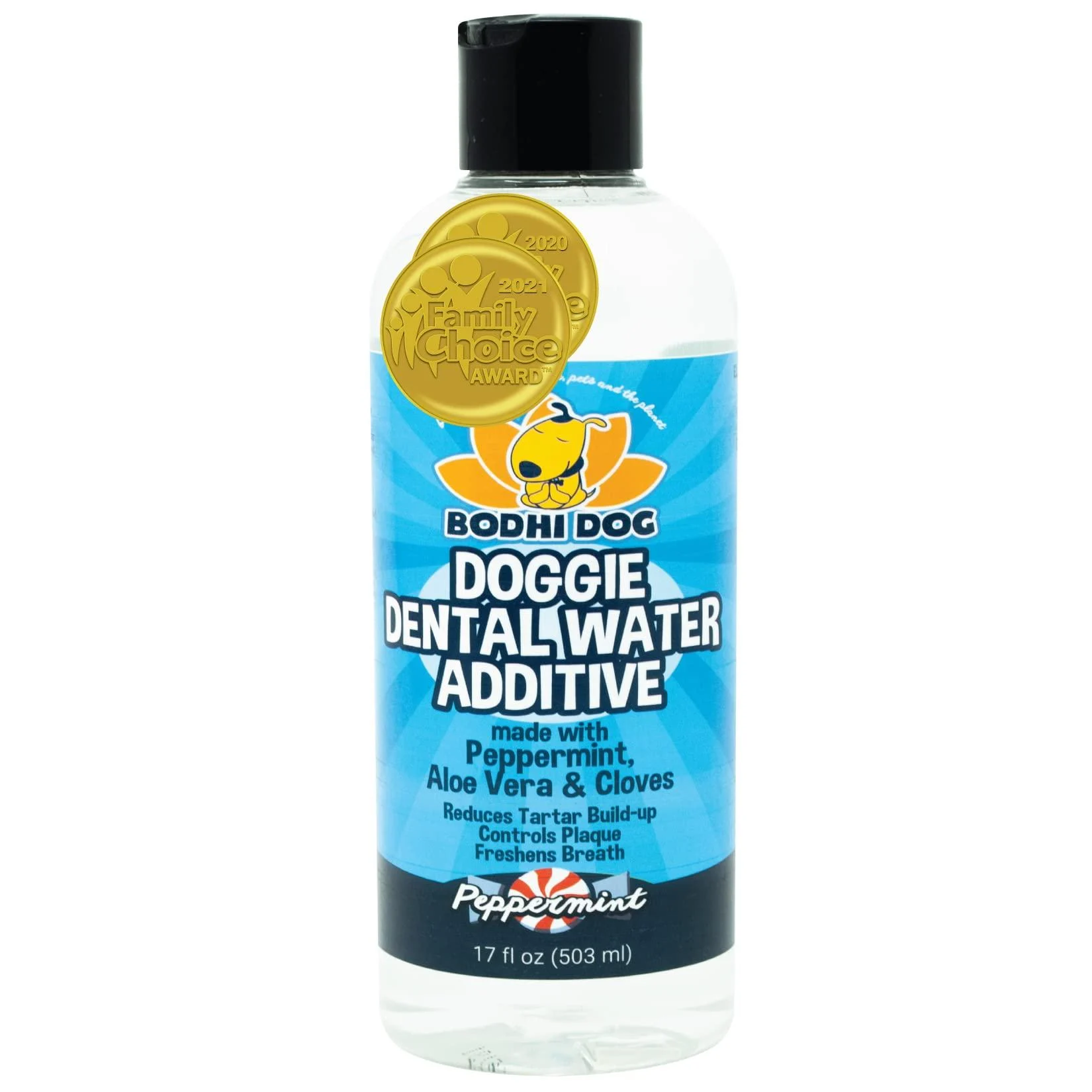 Bodhi Dog New Peppermint Fresh Breath Dental Water Additive for Dogs and Pets | Teeth, Breath, and Healthy Gums | Tartar Cleaning, Plaque Remover & Fresh Drinking Oral Care Cleaner No Brush Required 17oz
