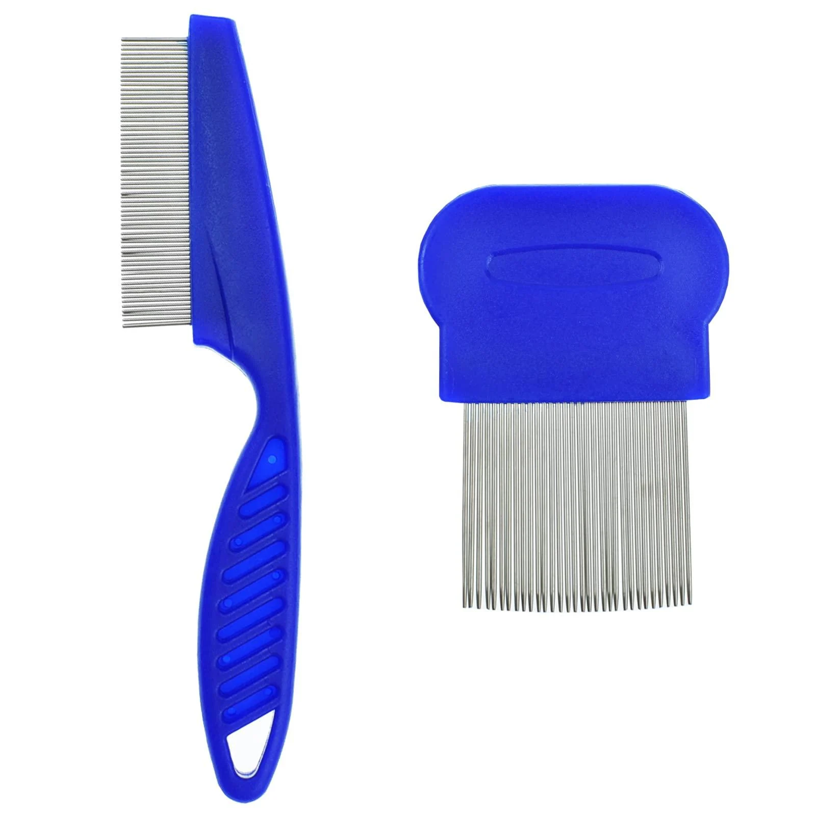 2 pcs Flea Comb for Dog Cat Flea Lice Tear Stain Remover Pet Combs Fine Tooth Grooming Removal Tool Long Time Using - Syolee