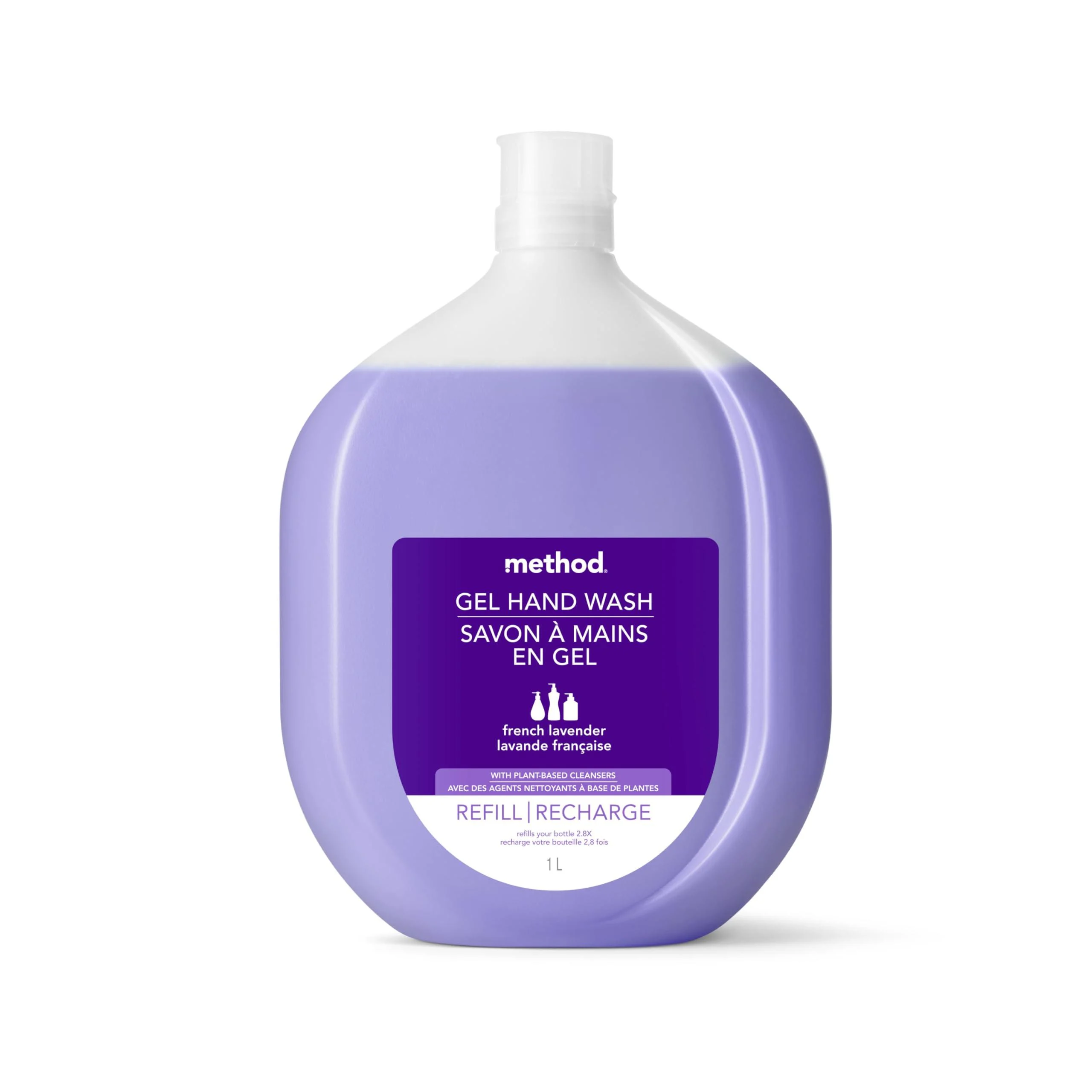 Method Liquid Hand Soap Refill Biodegradable Formula Reloads Gel Hand Wash Bottle French Lavender Scent 1 Liter