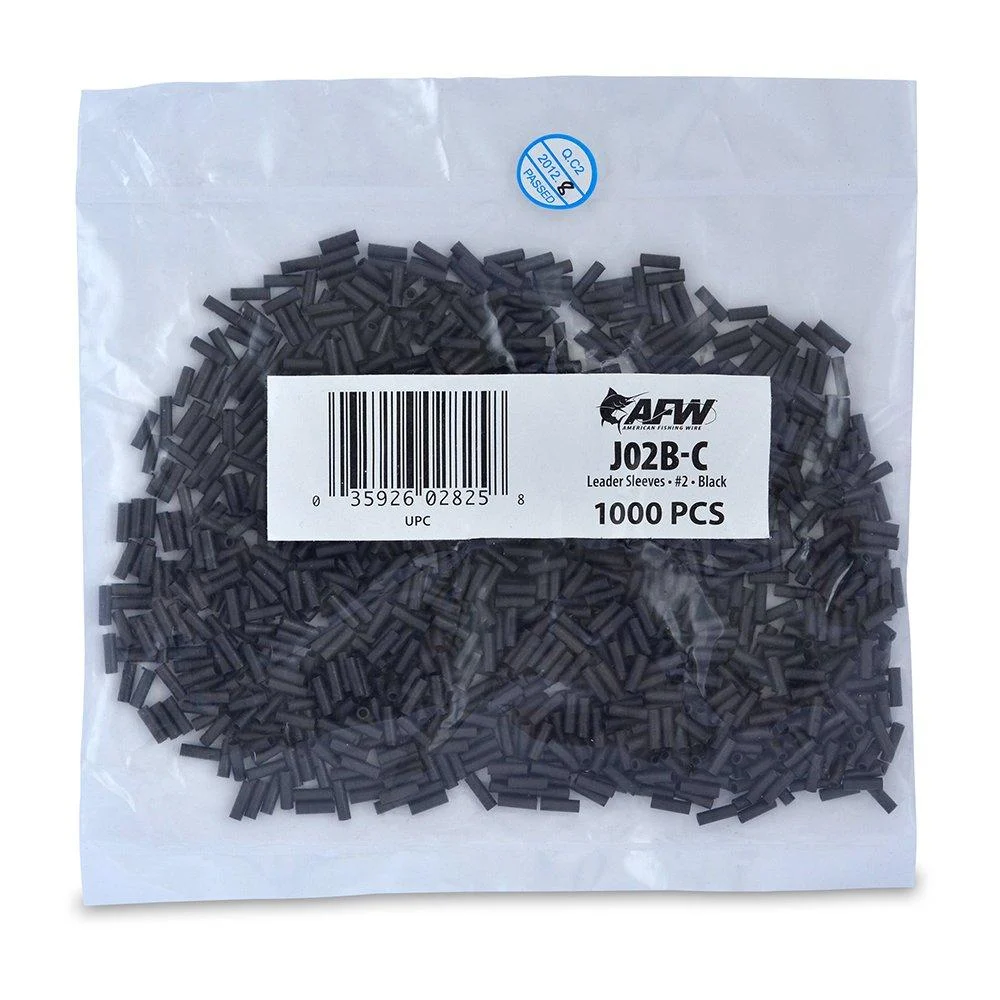 American Fishing Wire Single Barrel Crimp Sleeves Black 100 Pieces, 0.047 -Inch Inside Diameter