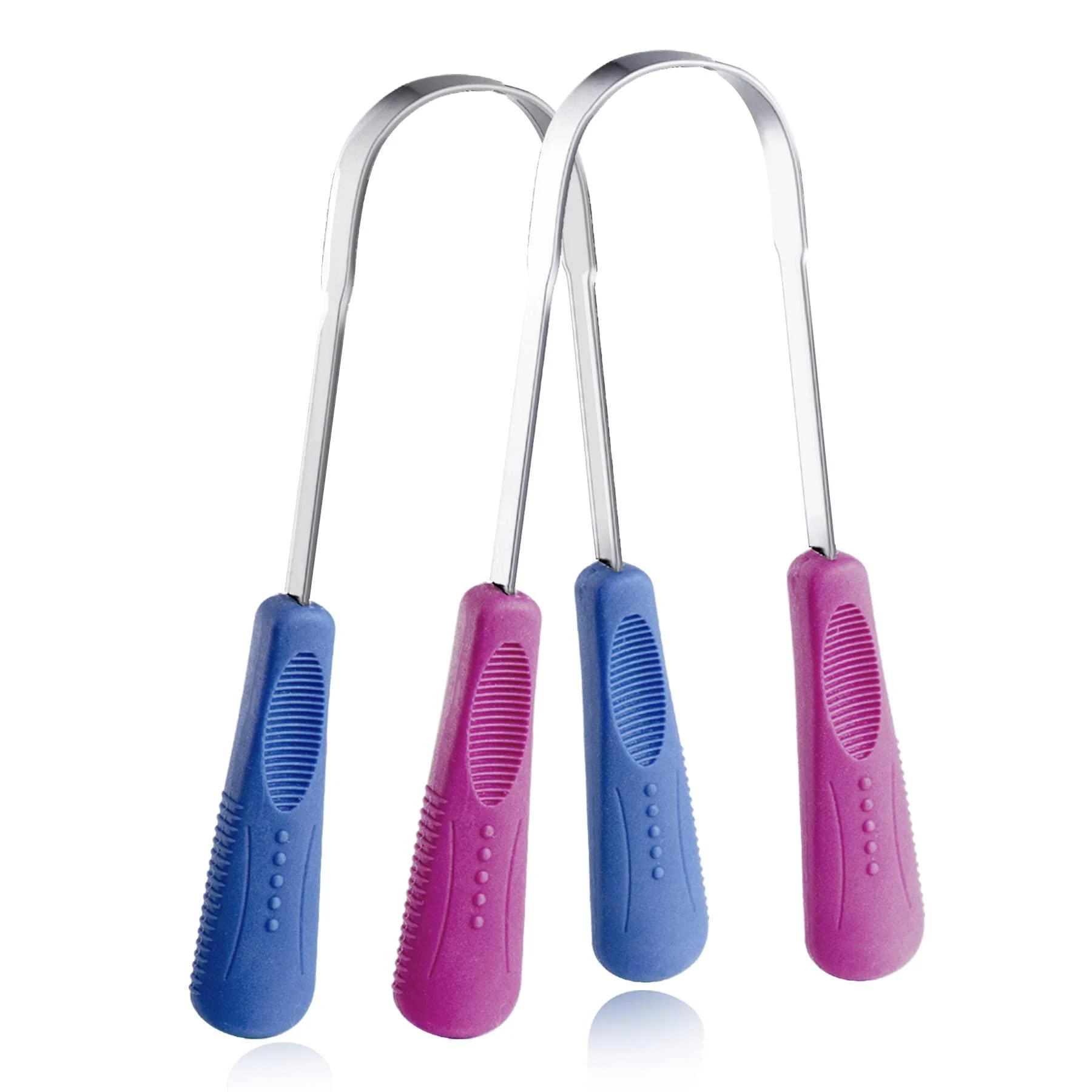 New Tongue Scraper with Individual Travel Case, Professional Tongue Scrapers for Adults and Kids Medical-Grade Stainless Steel Flexible Metal Tongue Cleaner Kit Upgraded Version - Pack of 2 Stainless Steel Tongue Scraper 2 Pack