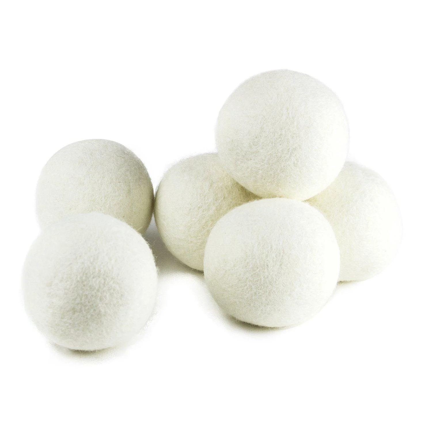 (Upgraded) SnugPad XL Size Wool Dryer Balls Natural Fabric Softener & 100% Organic Premium New Zealand Wool, Reduce Wrinkles & Save Time, Baby Safe & Hypoallergenic, White 6Count 6 Count (Pack of 1)