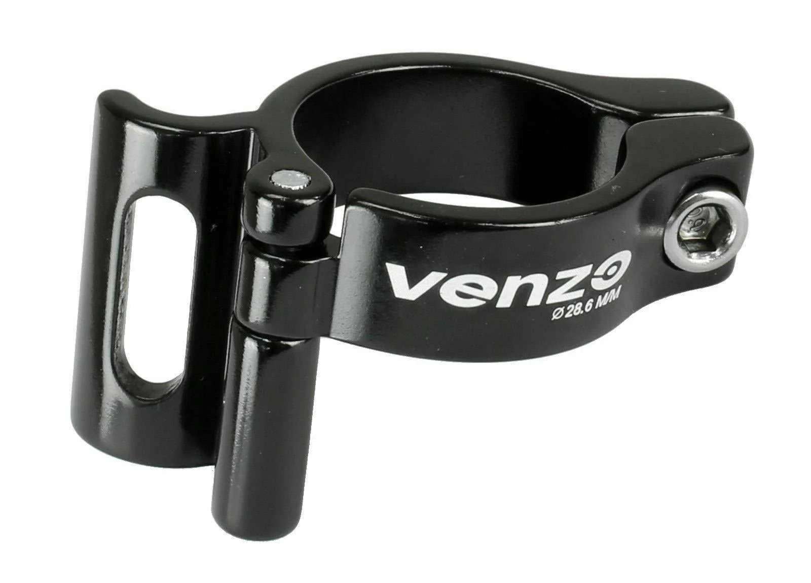 Venzo Road or Mountain Bike Bicycle Adjustable Braze On Front Derailleur Adapter Clamp 28.6mm, 31.8mm or 34.9mm - Compatible with Shimano Sram Black 31.8mm Ver.1
