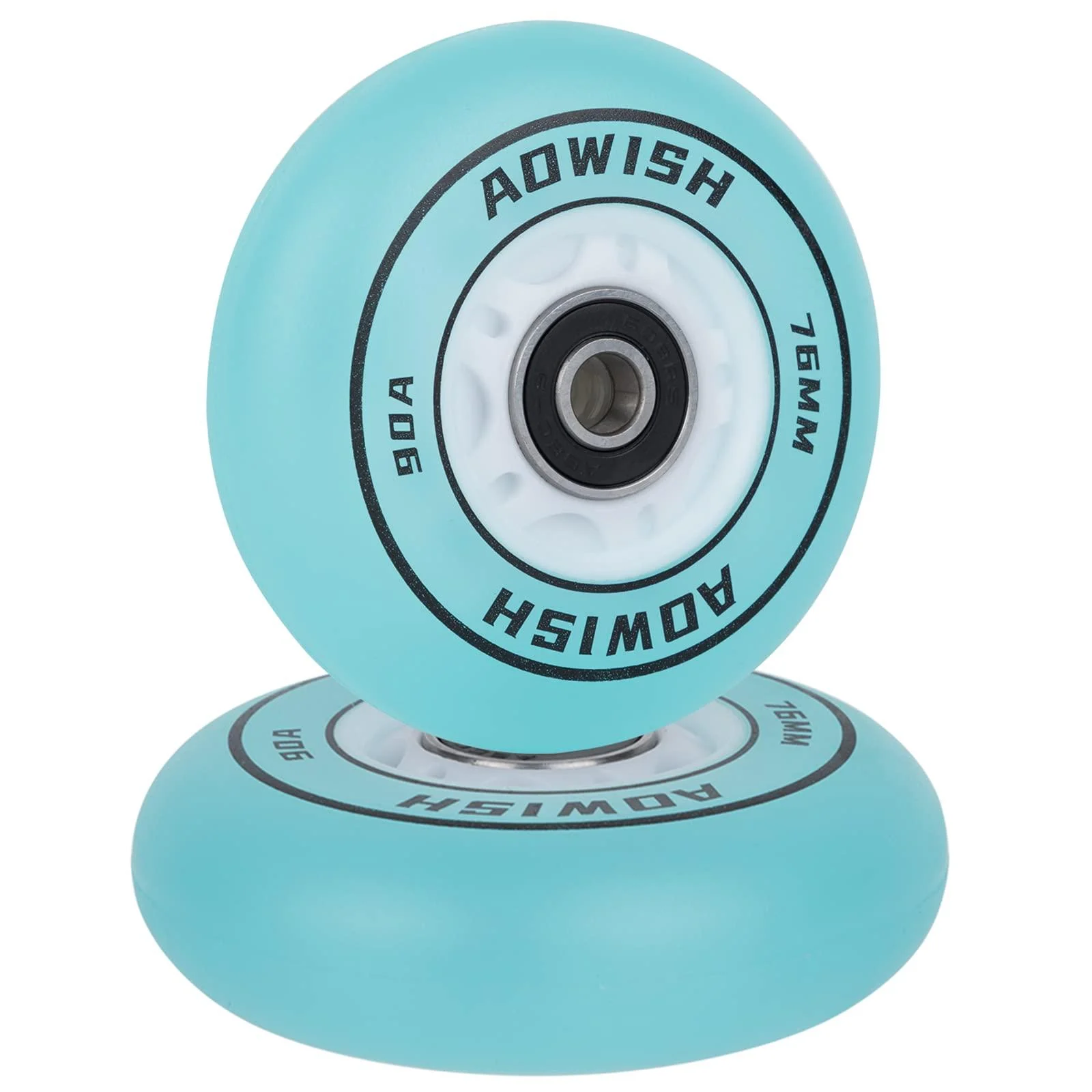 AOWISH 76mm Light Up Illuminating Rip Sticks Caster Board Wheels 90A LED Luminous Flash Waveboard Replacement Wheels w/Bearings ABEC-9 for 2 Wheel Pivoting Skateboard and More (2-Pack) Blue