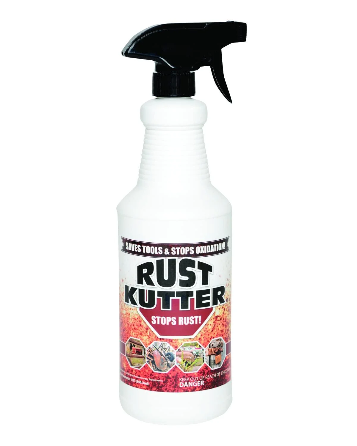 Rust Kutter- Quart - Stops Rust and Converts Rust Spots to Leave a Primed Surface Ready to Paint, Professional Rust Repair Manufactured in USA Sprayer Included