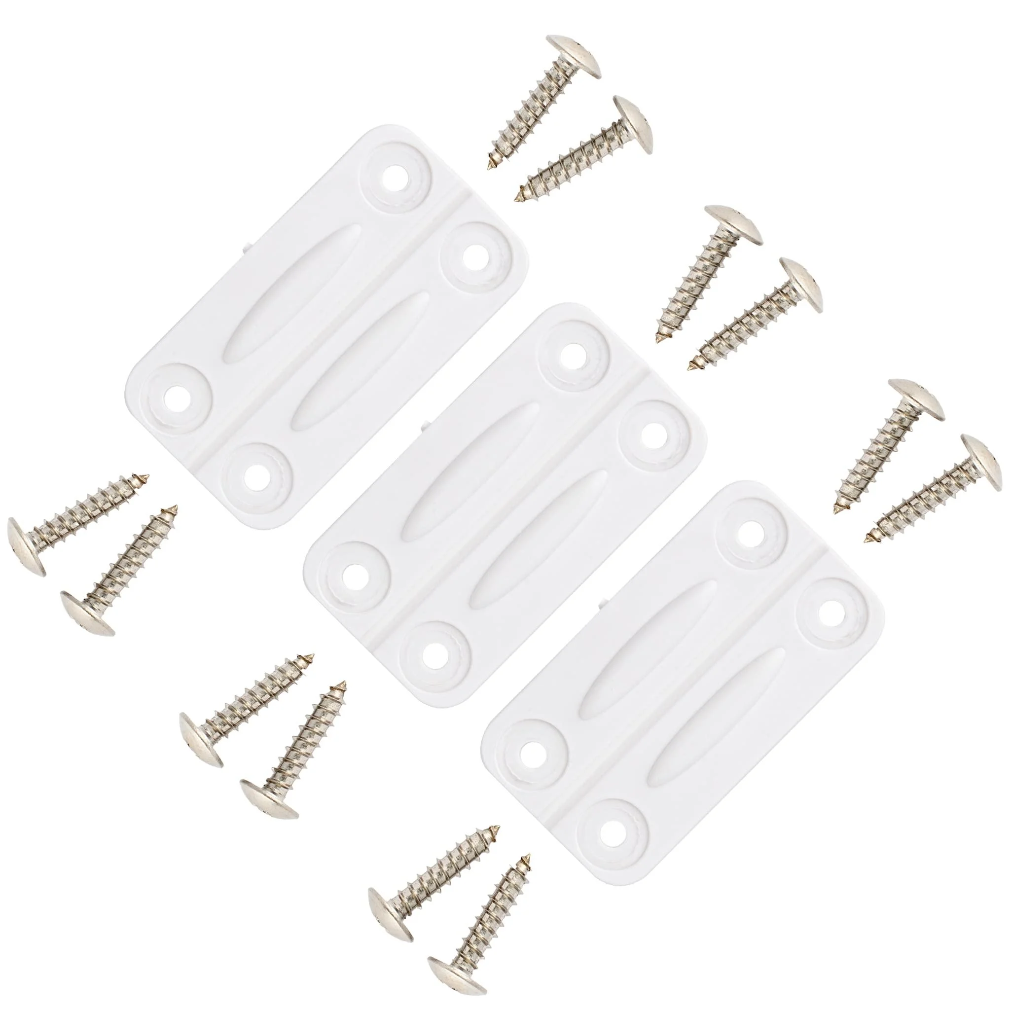 NeverBreak Parts - 3 Pack Cooler Hinges with Screws for Igloo Coolers | High Strength Cooler Replacement Parts White