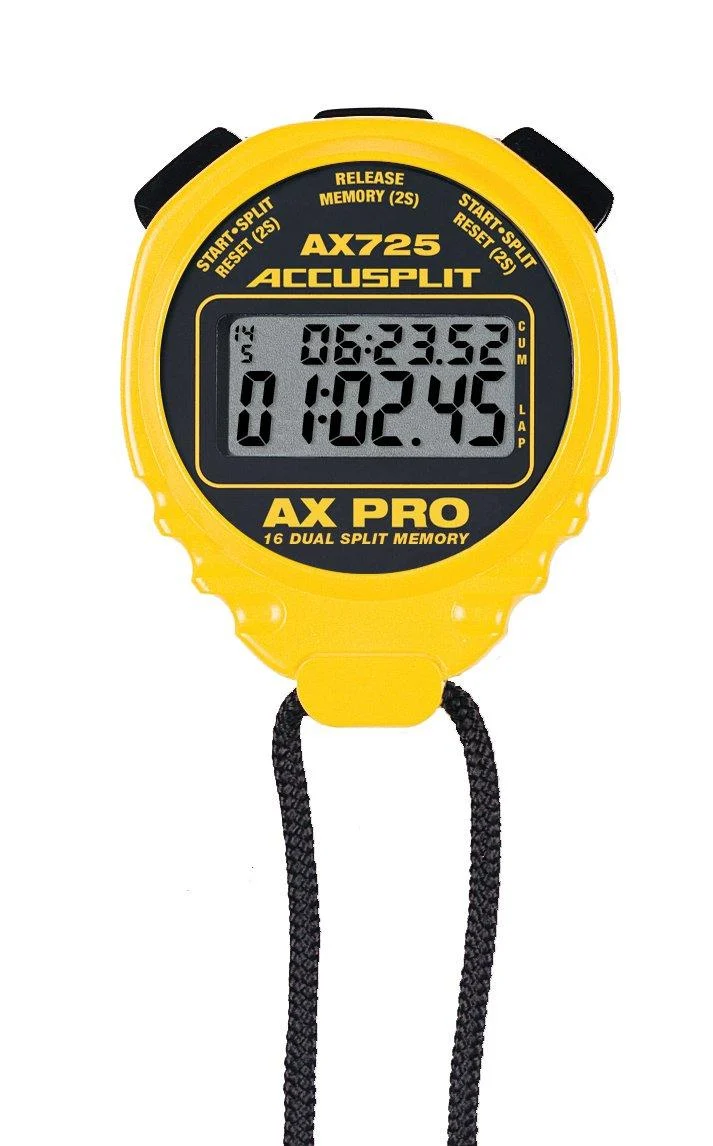 ACCUSPLIT AX725 Dual Line 16 Memory Pro Stopwatch Yellow