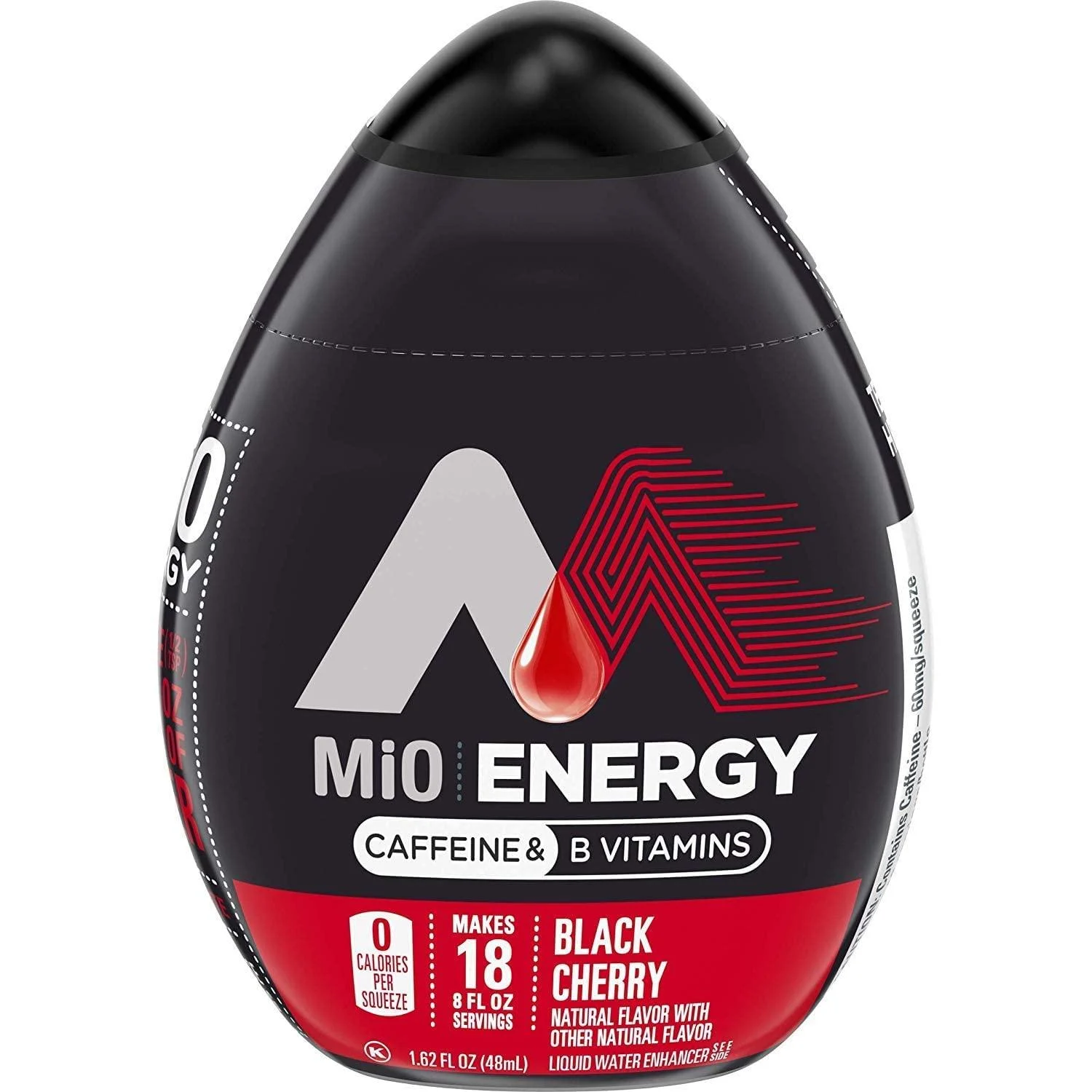 MiO Energy Black Cherry Liquid Water Enhancer Caffeinated 1.62 fl oz (Limited Edition) Cherry 1.62 Fl Oz (Pack of 1)