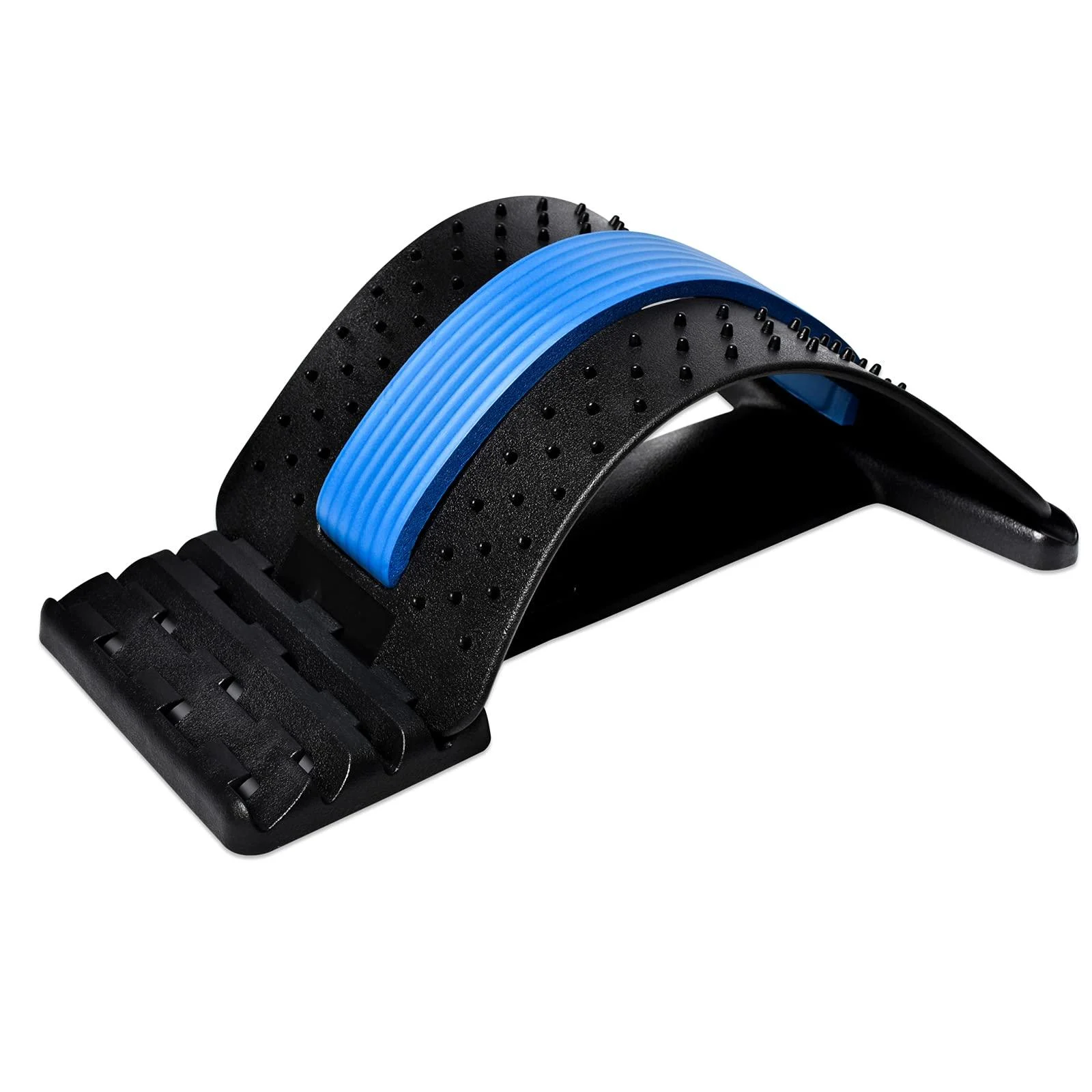 Back Stretcher, Lumbar Back Pain Relief Device(4 Level), Spine Borad Deck Multi-Level Back Cracker Lumbar, Pain Relief for Herniated Disc, Sciatica, Scoliosis, Lower and Upper Back Stretcher Support Black, Blue-4 Level