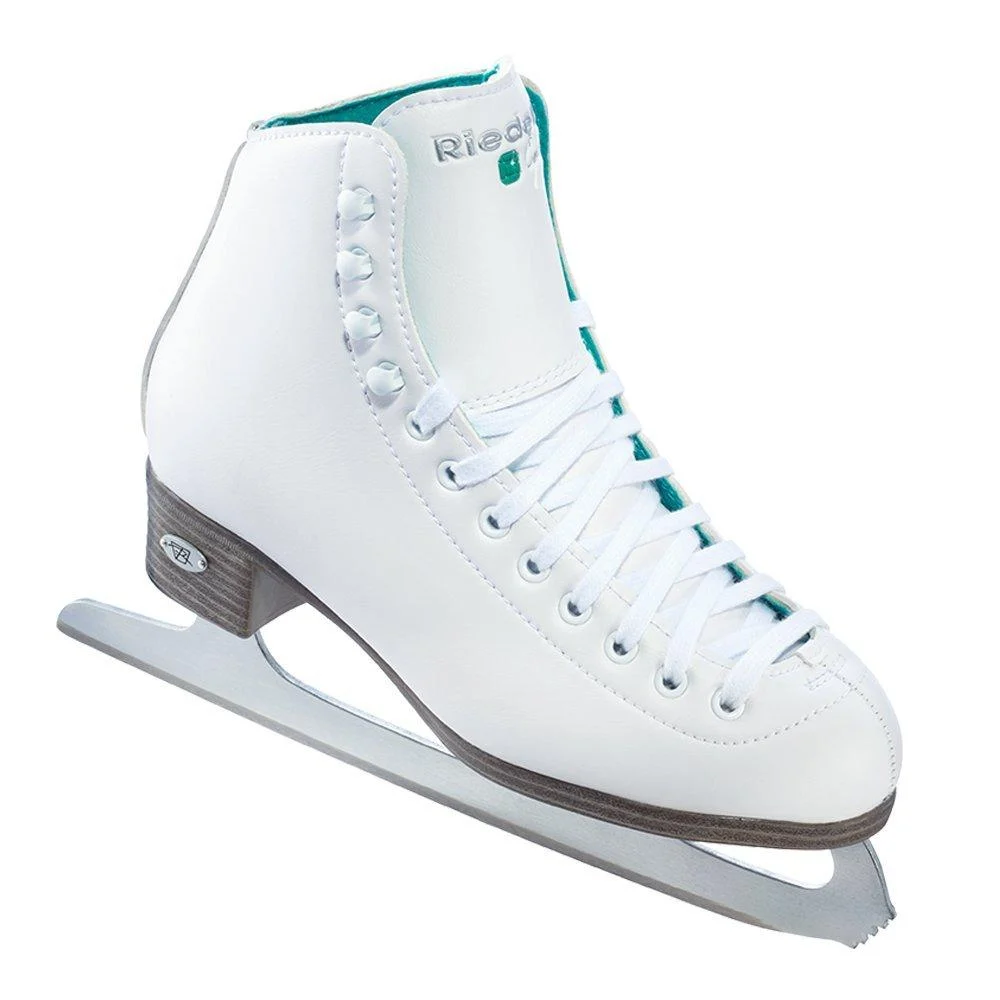 Riedell Skates - 110 Opal - Recreational Ice Skates with Stainless Steel Spiral Blade 8 White