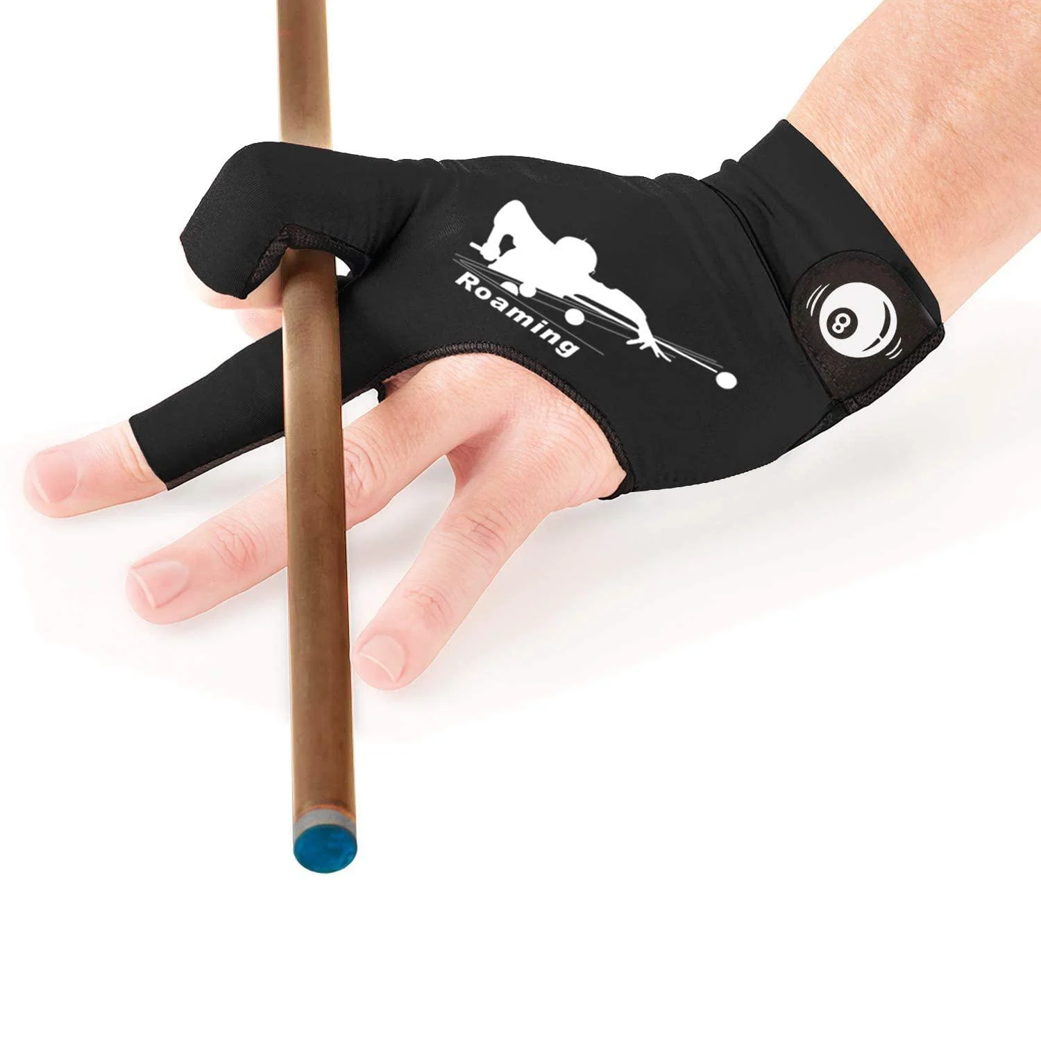 Quick-drying breathable billiard gloves for shooters snookers queue sport fits black left hand S/M