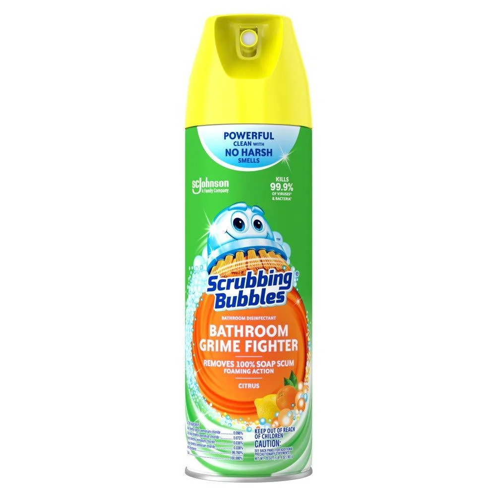 Scrubbing Bubbles Bathroom Grime Fighter Aerosol, Citrus, 20 oz