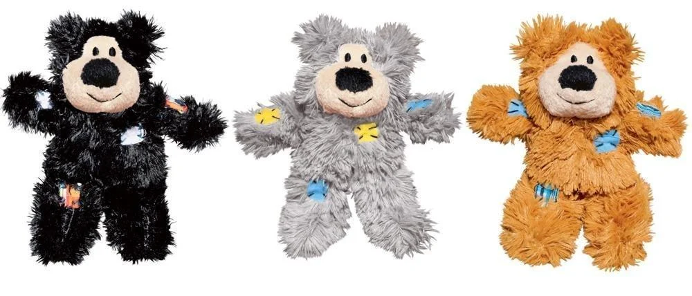 KONG Softies Patchwork Bear Cat Toy (Assorted Designs)