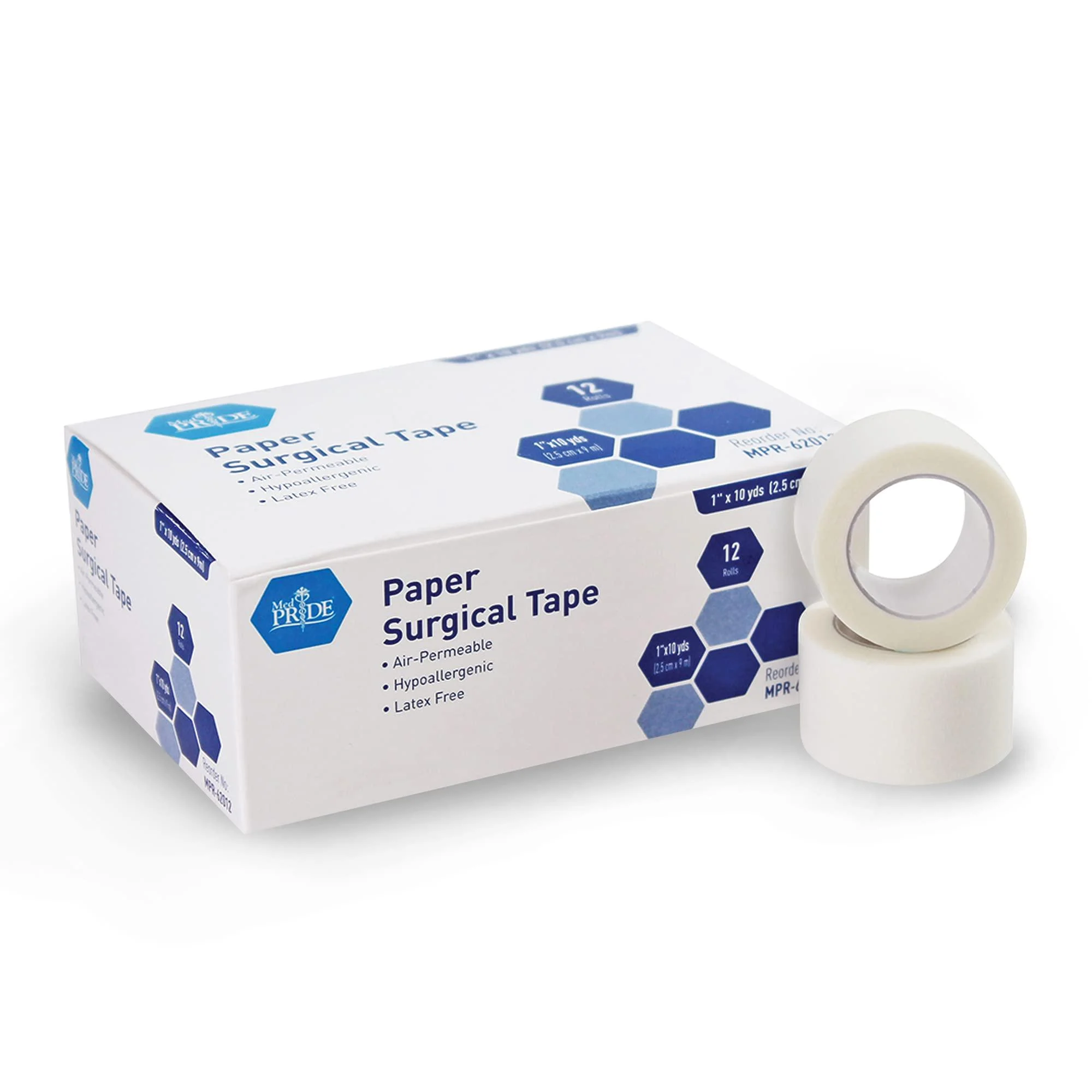 Medpride Paper Surgical Tape, Pack of 12, Size - 1" x 10 Yards