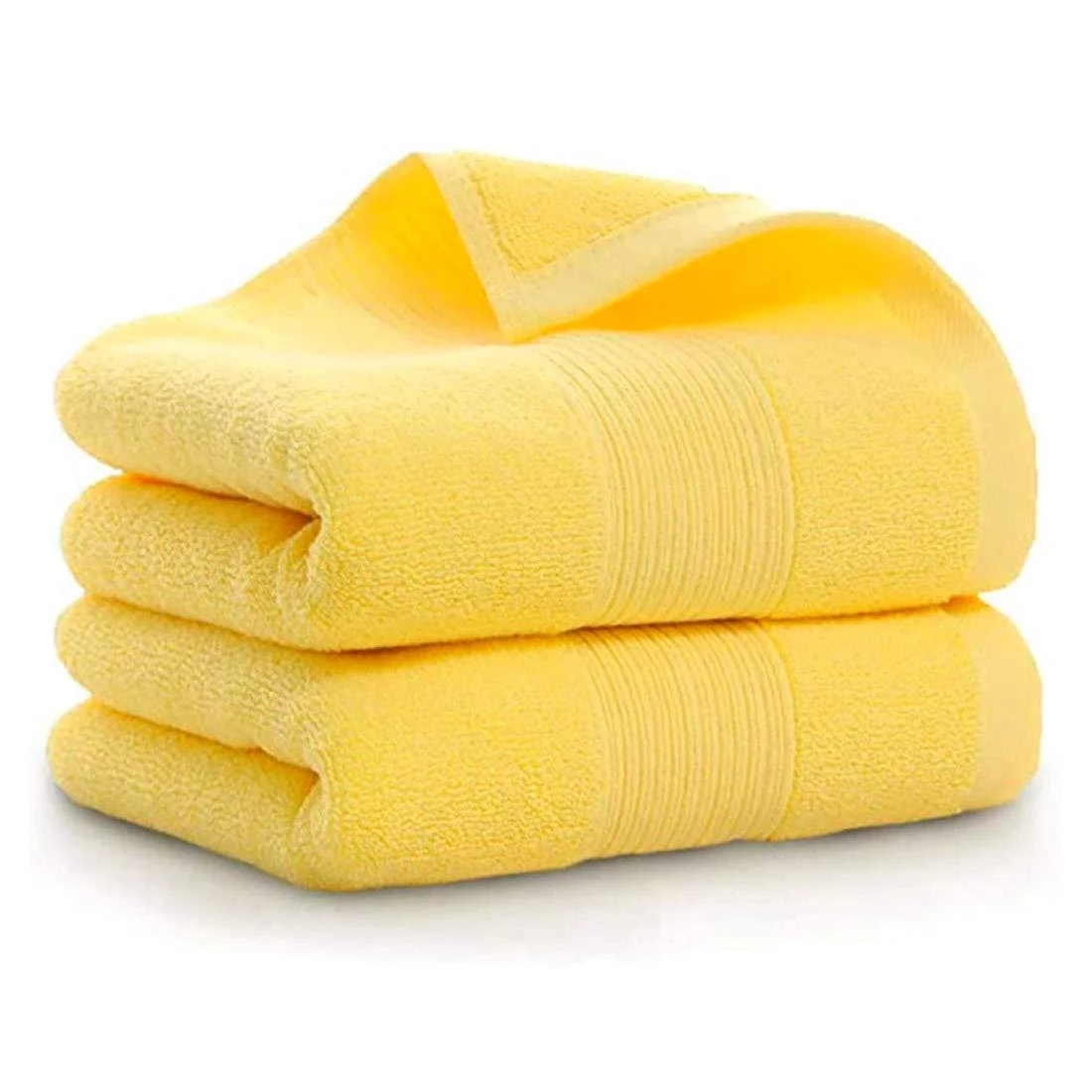 Lchkrep Bathroom Hand Towels (14x30 inch), Home Soft 100% Cotton Super Soft Highly Absorbent Hand Towel for Bath, Hand, Face, Gym and Spa,(Yellow 2 Pack) Yellow-2pack
