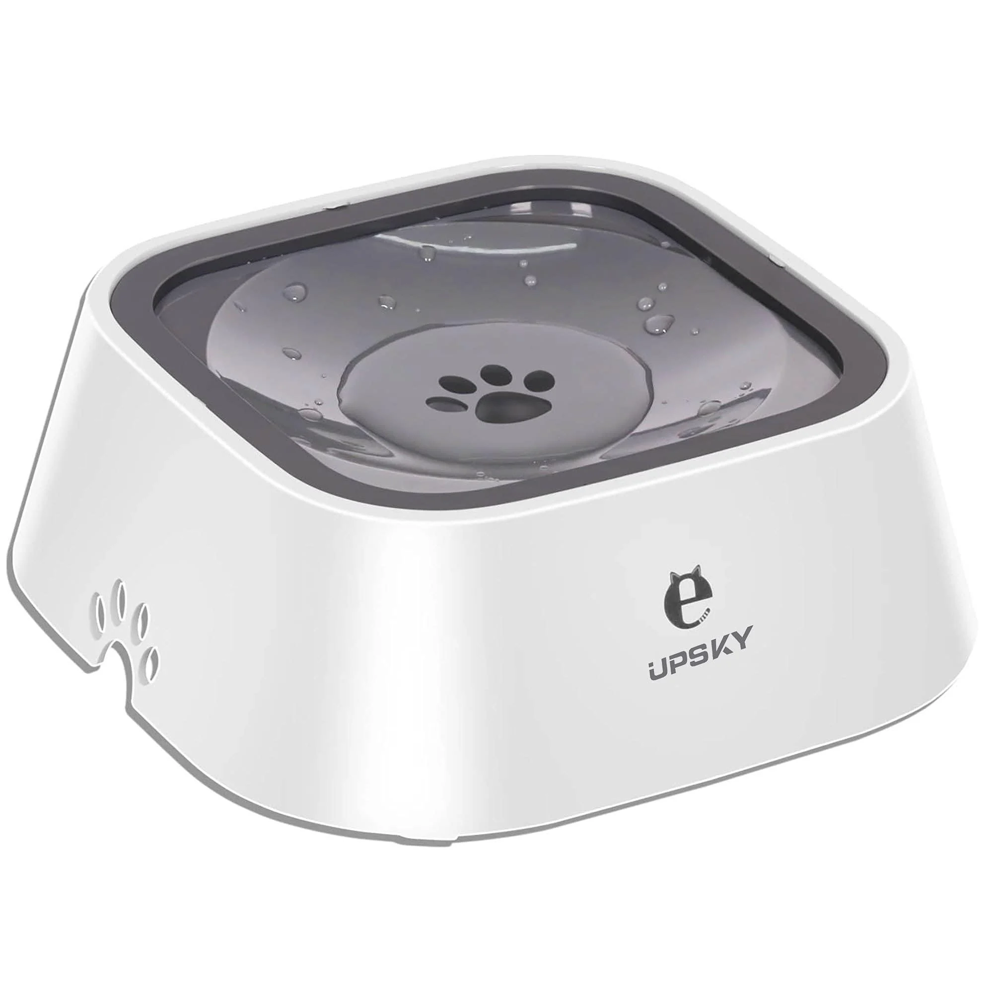 UPSKY Dog Bowl Dog Water Bowl No-Spill Pet Water Bowl Slow Water Feeder Dog Bowl No-Slip Pet Water Dispenser 35oz Feeder Bowl for Dogs and Cats 1.grey