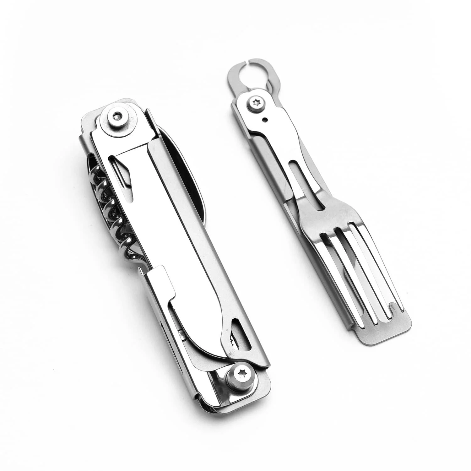 Camping Utensils - 4 In 1 Stainless Steel, Safety Locking Camping Accessories with Durable Sheath - Compact Multi Tool For Camping With Knive, Spoon, Fork, Bottle Opener by Hayvenhurst Utensil Multitool
